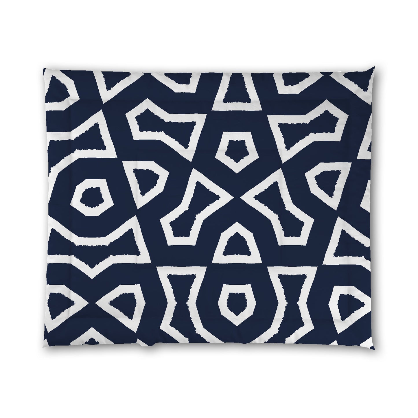 Navy Blue Microfiber Comforter, Bold White Graphic, King (width x length) 104 x 88 inches / 264 x 224 cm