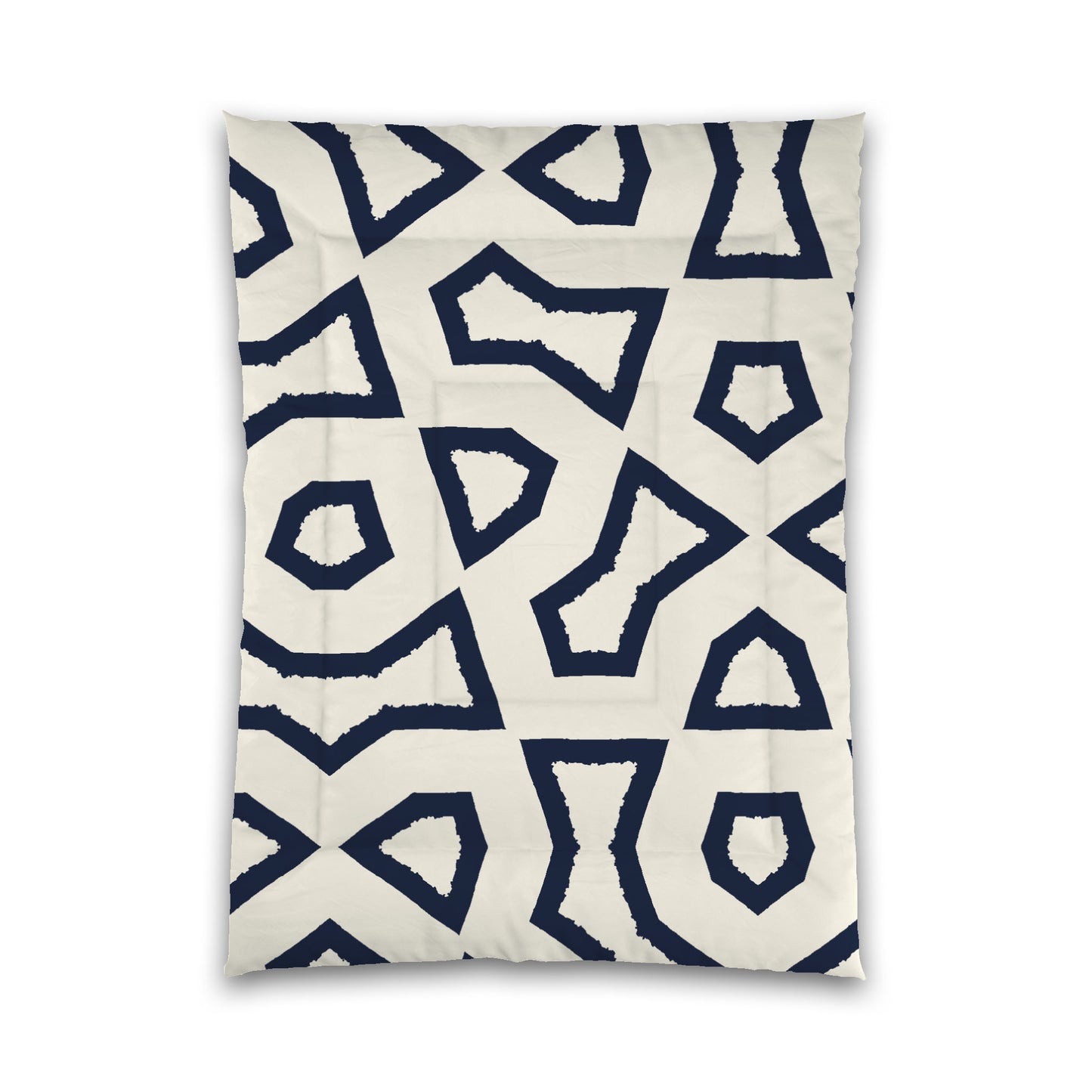 Pale Cream Microfibre Comforter, Bold Navy Blue Graphic, Twin XL (width x length) 68 x 92 inches / 173 x 234 cm
