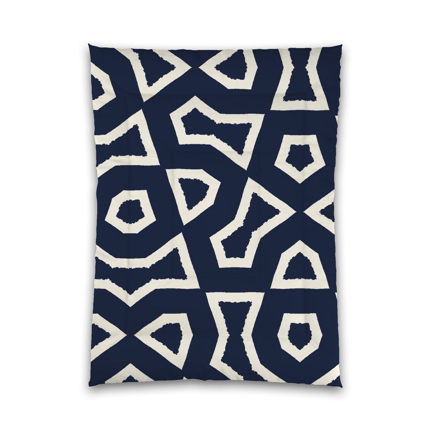 Navy Blue Microfiber Comforter, Bold Pale Cream Graphic, Twin XL (width x length) 68 x 92 inches / 173 x 234 cm