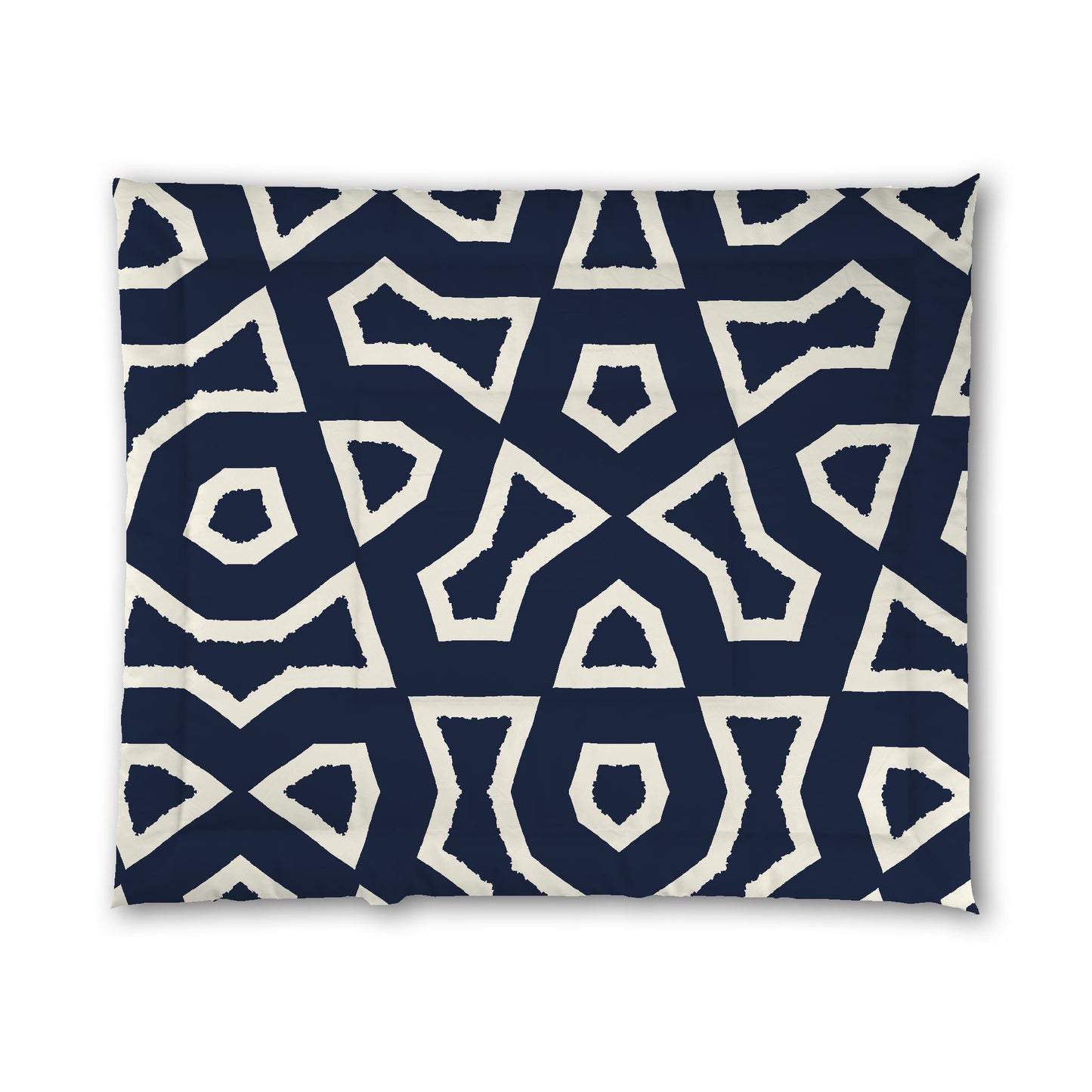 Navy Blue Microfiber Comforter, Bold Pale Cream Graphic, King (width x length) 104 x 88 inches / 264 x 224 cm
