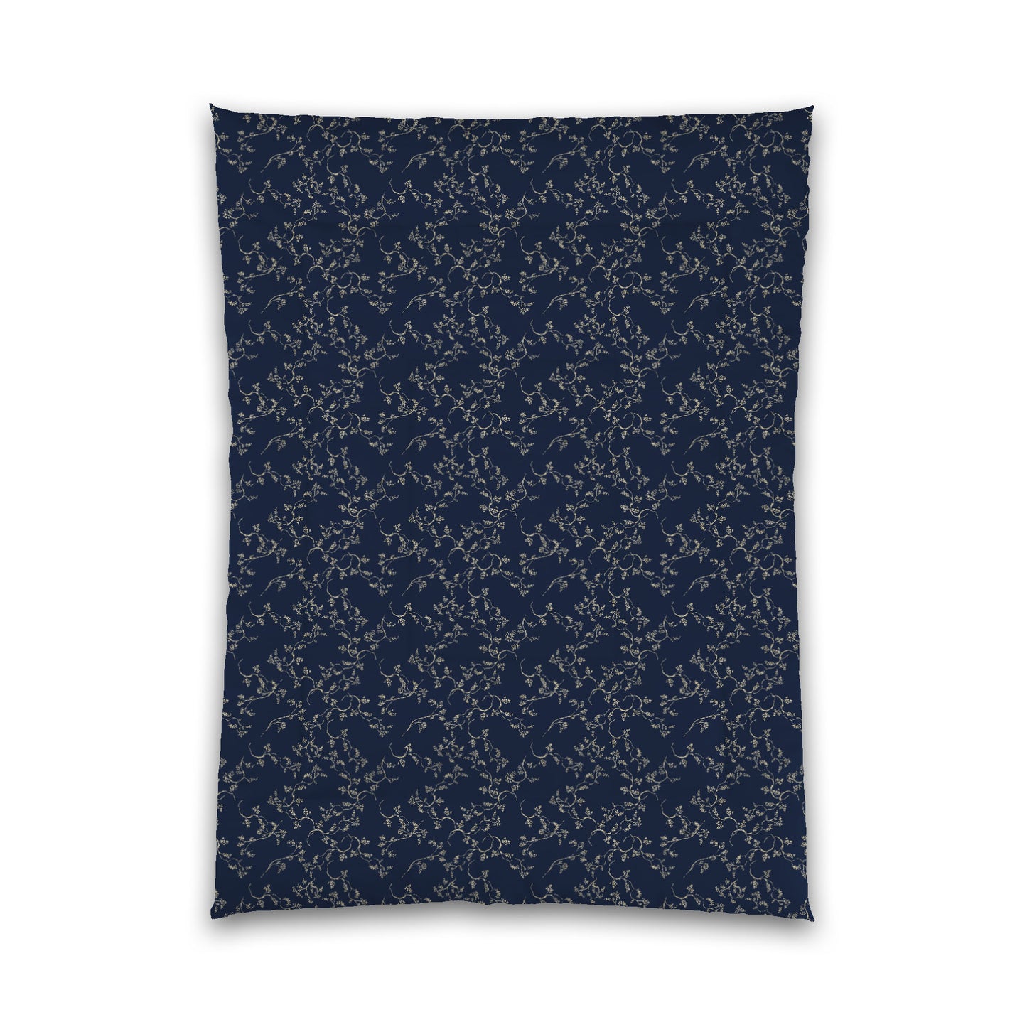 Navy Blue Microfiber Comforter, Desert Sand Hand-painted Vine Print, Twin XL (width x length) 68 x 92 inches / 173 x 234 cm