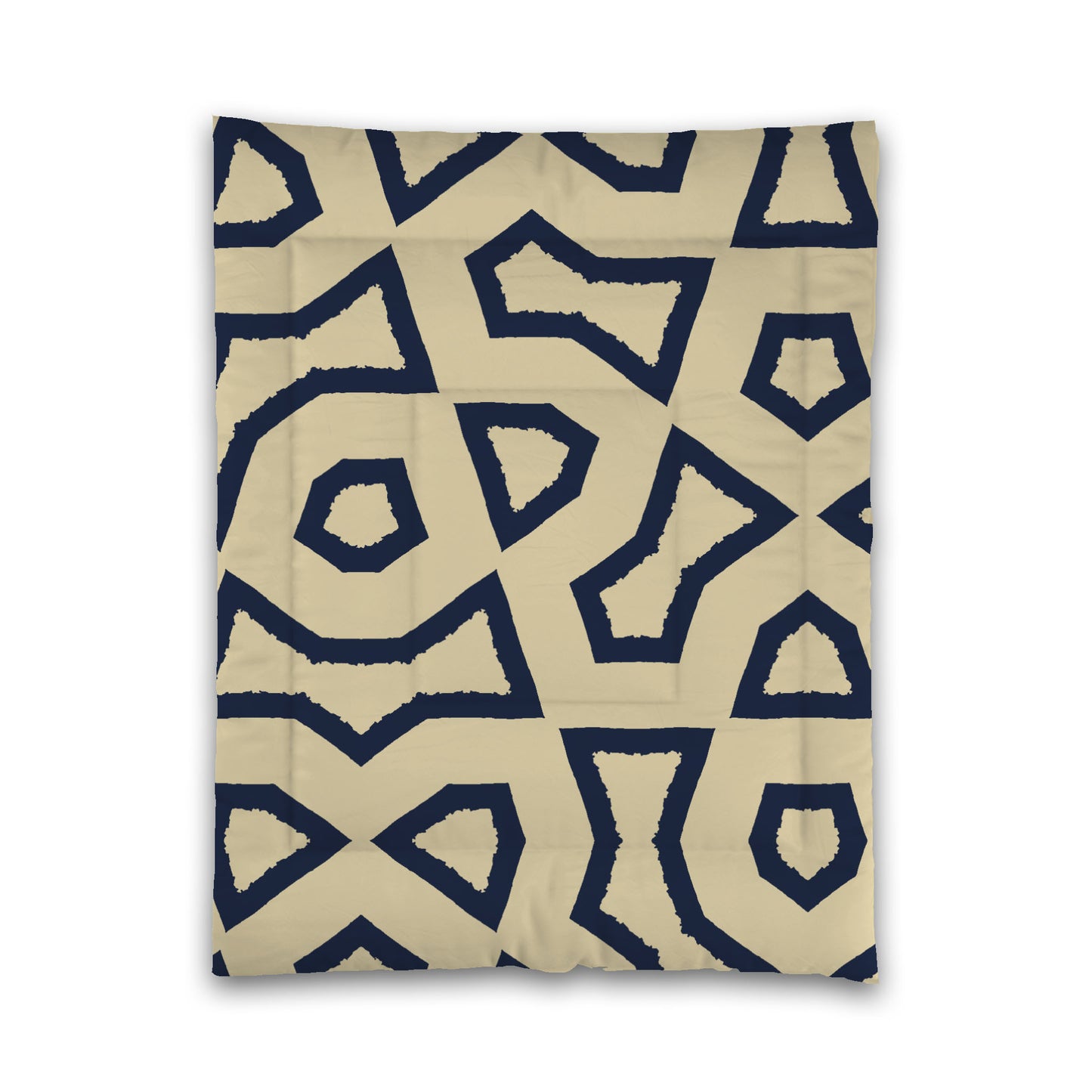 Desert Sand Microfibre Comforter, Bold Navy Blue Graphic, Twin (width x length) 68 x 88 inches / 173 x 224 cm