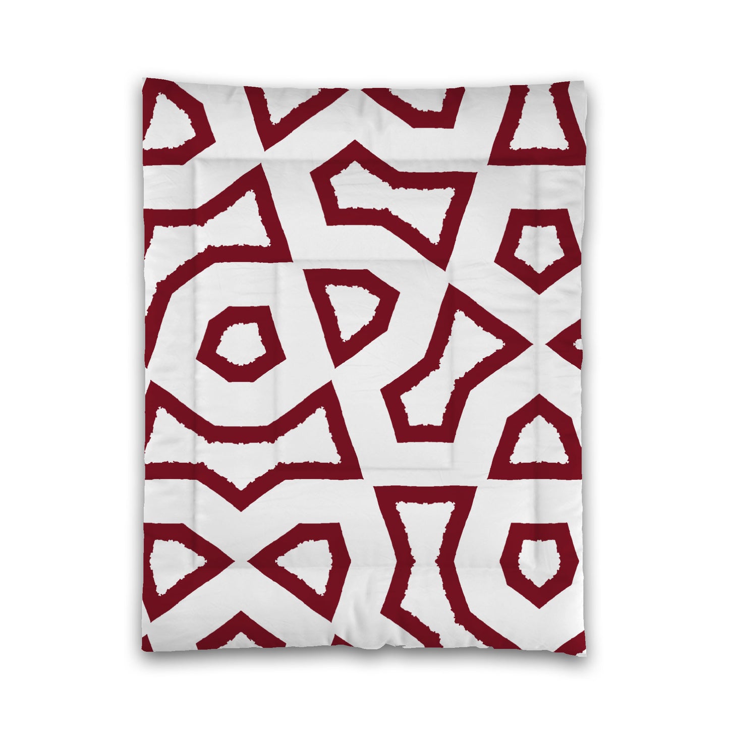 White Microfiber Comforter, Bold Burgundy Red Graphic, Twin (width x length) 68 x 88 inches / 173 x 224 cm
