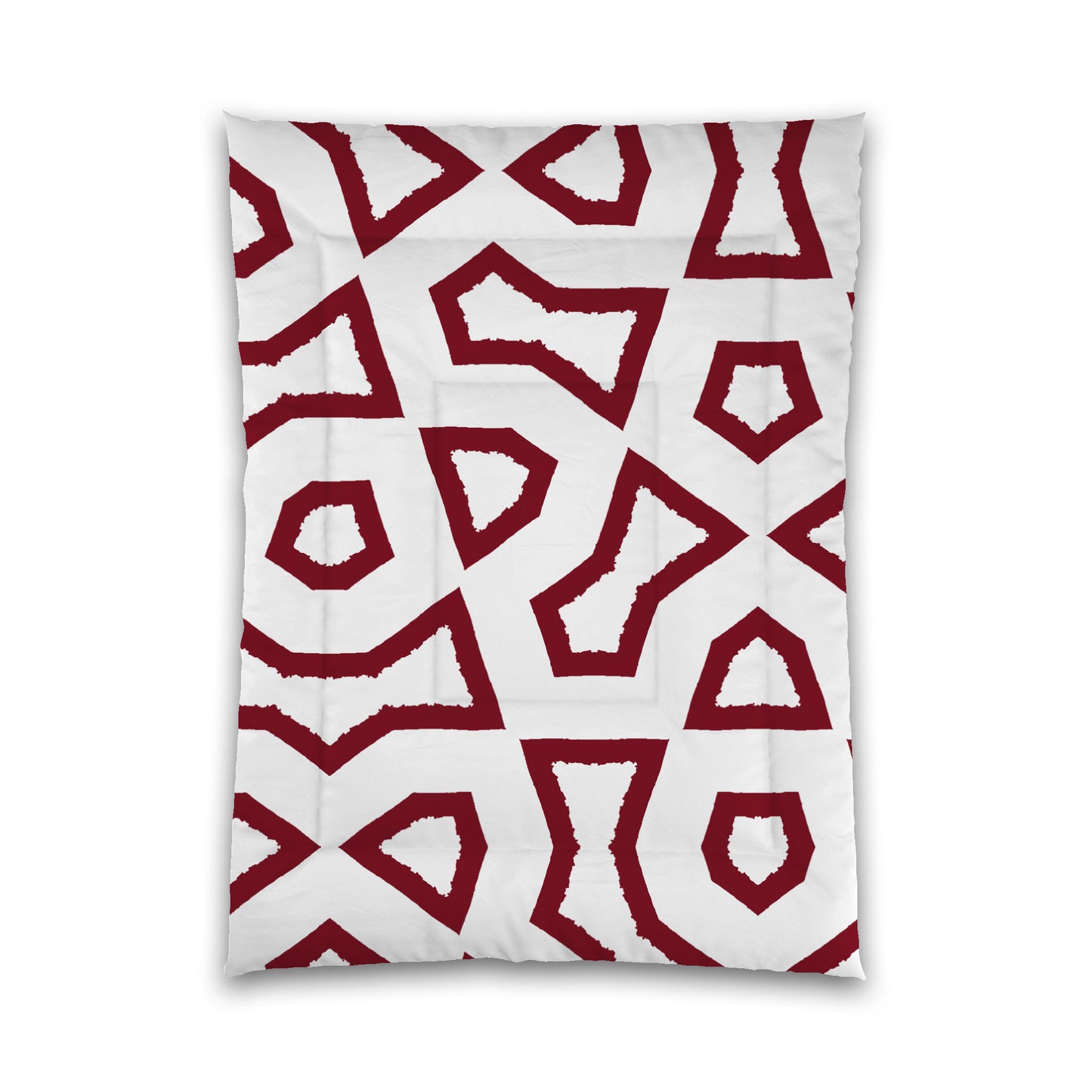 White Microfiber Comforter, Bold Burgundy Red Graphic, Twin XL (width x length) 68 x 92 inches / 173 x 234 cm