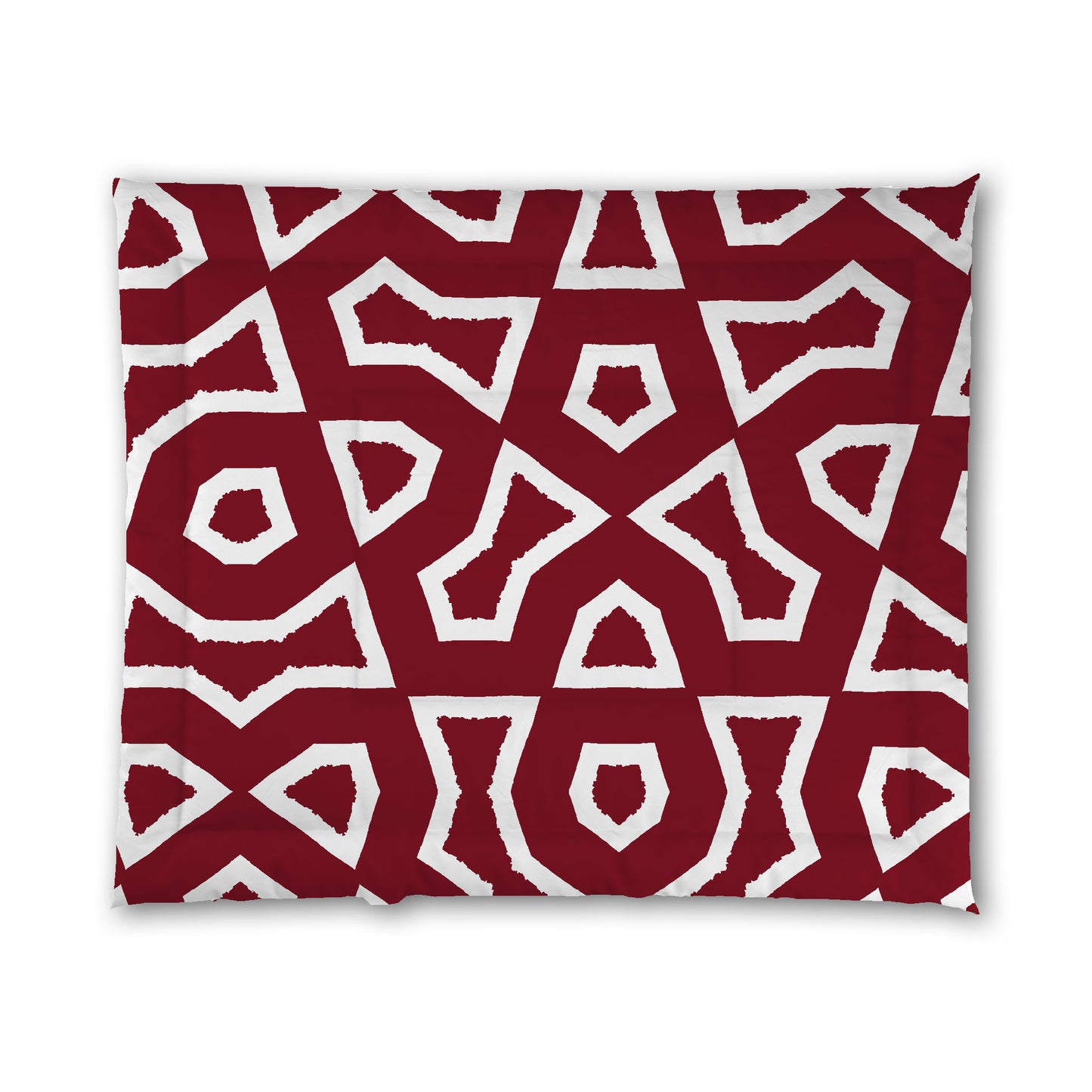 Burgundy Red Microfiber Comforter, Bold White Graphic, King (width x length) 104 x 88 inches / 264 x 224 cm