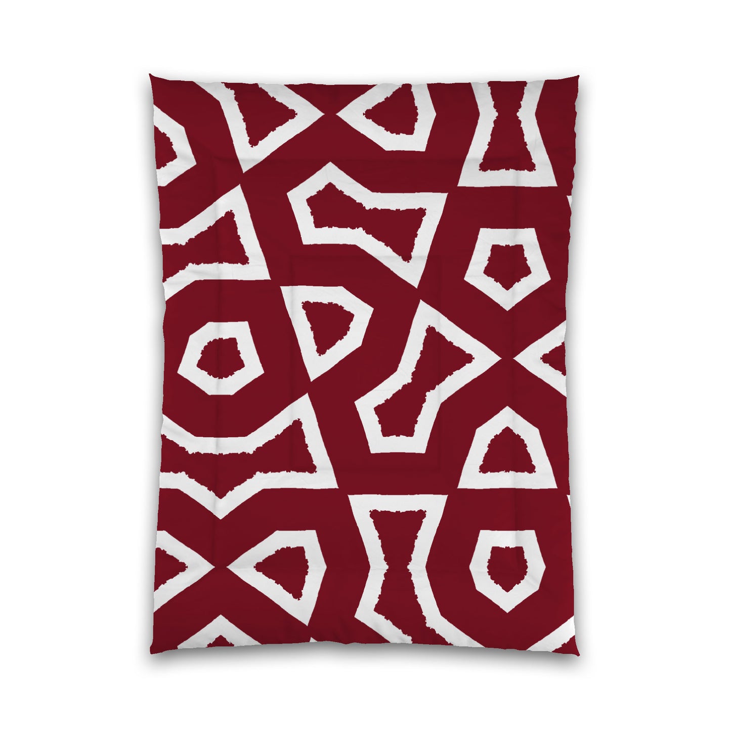 Burgundy Red Microfiber Comforter, Bold White Graphic, Twin XL (width x length) 68 x 92 inches / 173 x 234 cm