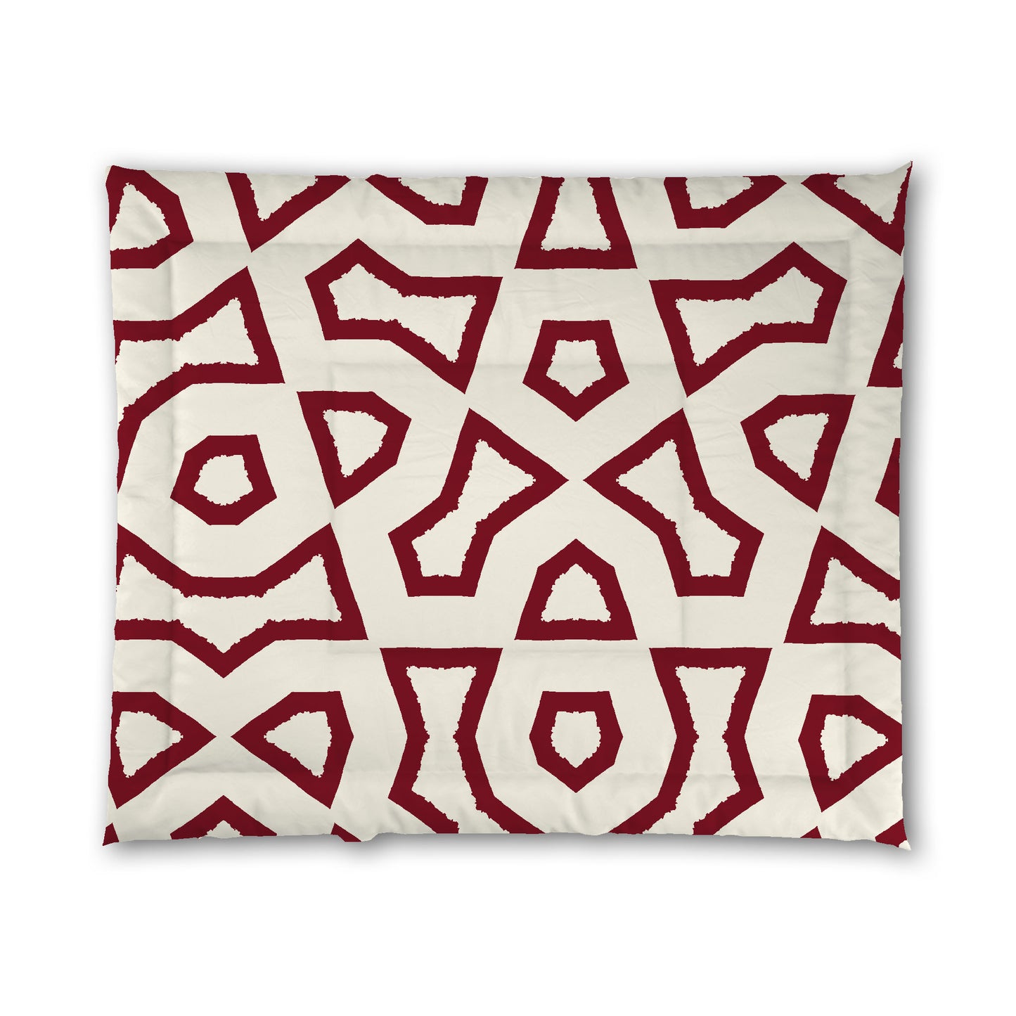 Pale Cream Microfibre Comforter, Bold Burgundy Red Graphic, King (width x length) 104 x 88 inches / 264 x 224 cm