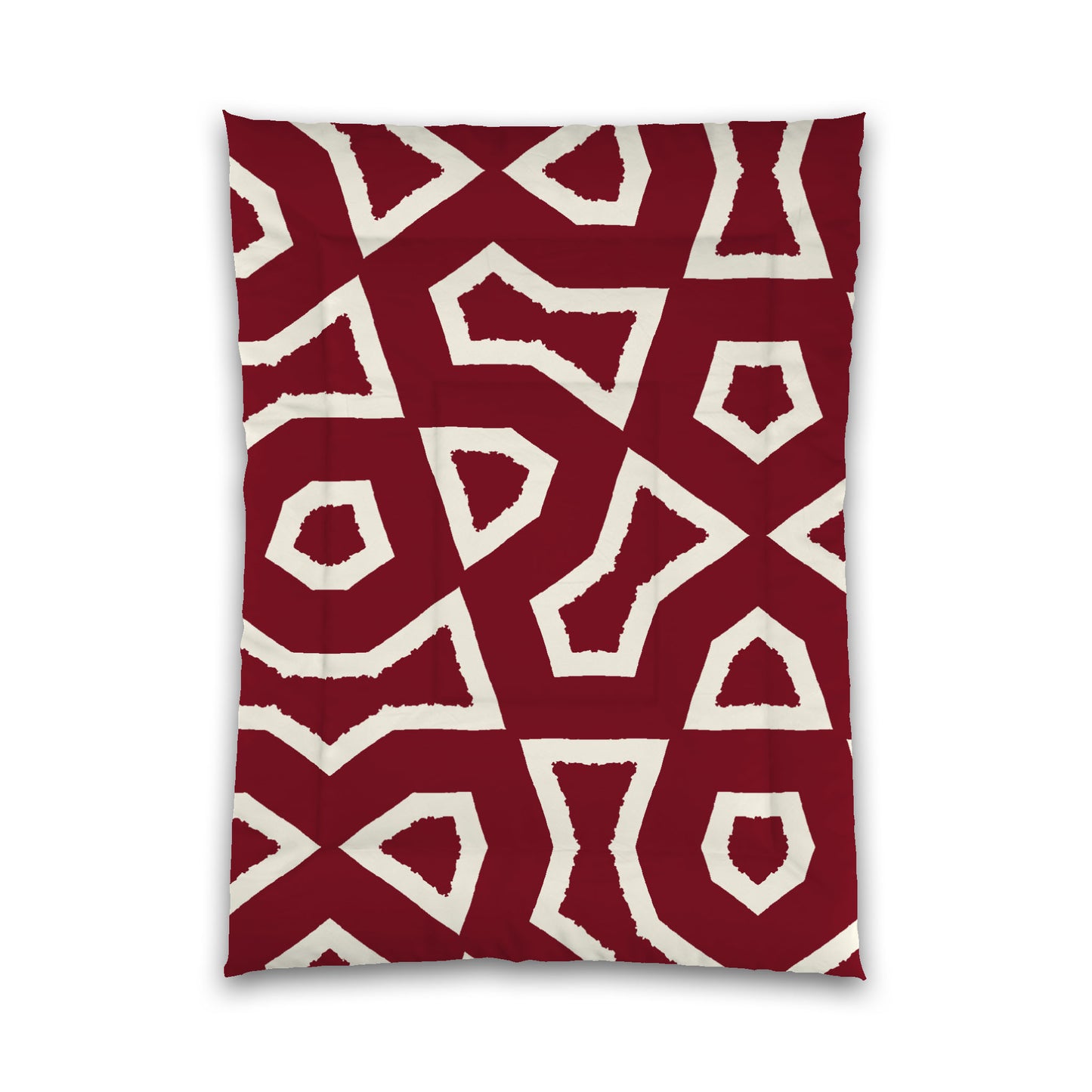 Burgundy Red Microfiber Comforter, Bold Pale Cream Graphic, Twin XL (width x length) 68 x 92 inches / 173 x 234 cm