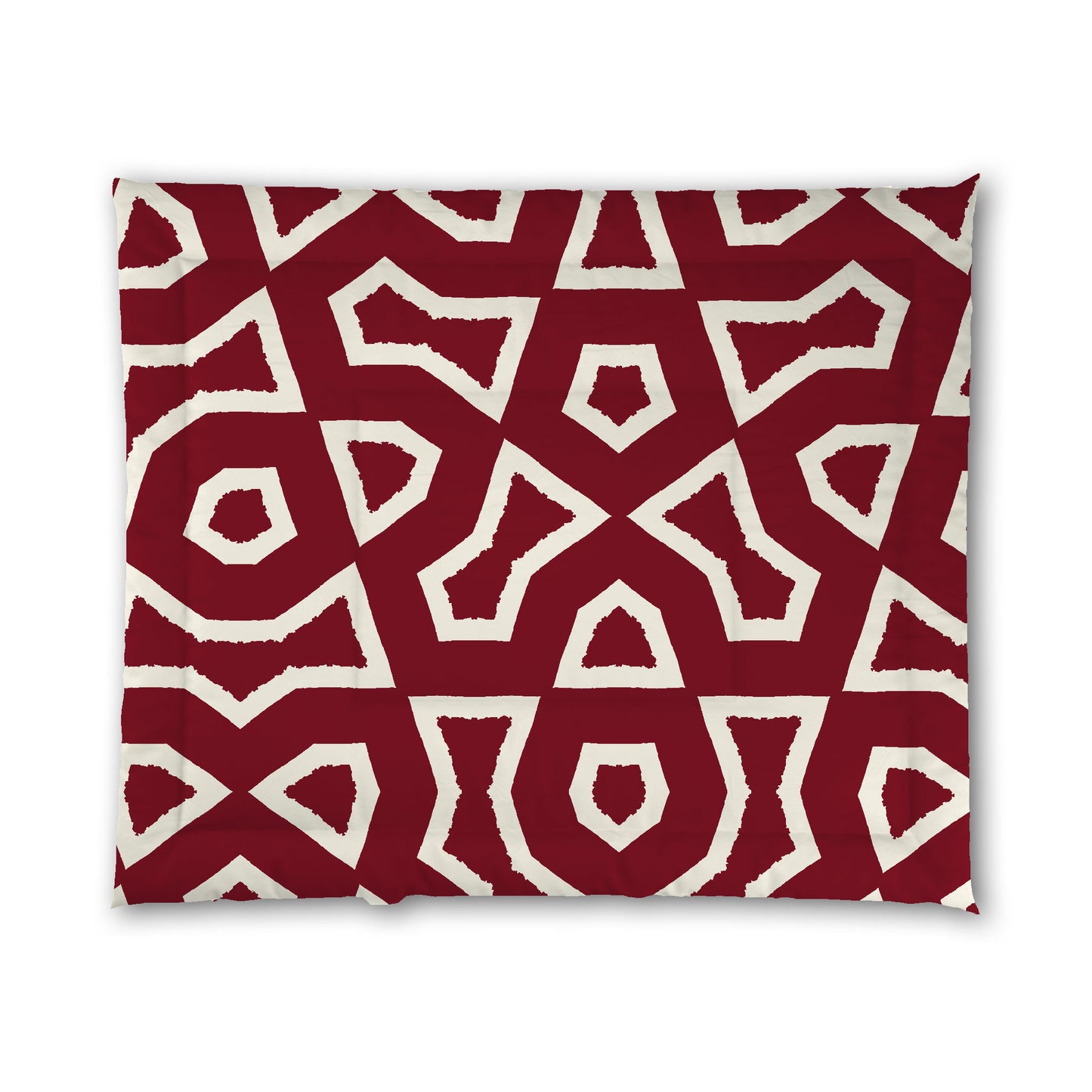 Burgundy Red Microfiber Comforter, Bold Pale Cream Graphic, King (width x length) 104 x 88 inches / 264 x 224 cm