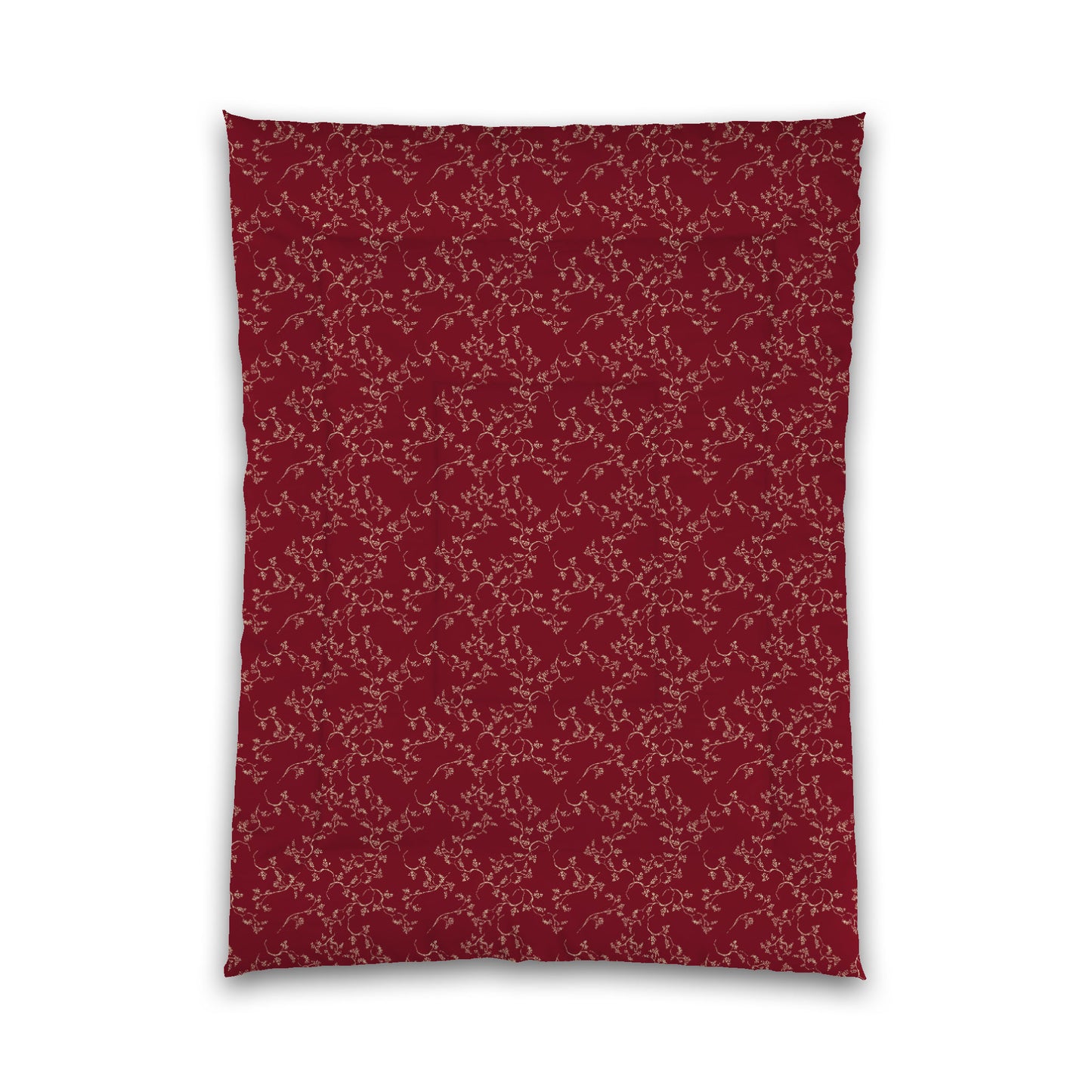 Burgundy Red Microfiber Comforter, Desert Sand Hand-painted Vine Print, Twin XL (width x length) 68 x 92 inches / 173 x 234 cm
