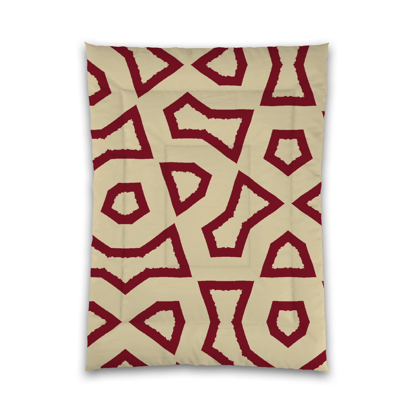 Desert Sand Microfibre Comforter, Bold Burgundy Red Graphic, Twin XL (width x length) 68 x 92 inches / 173 x 234 cm