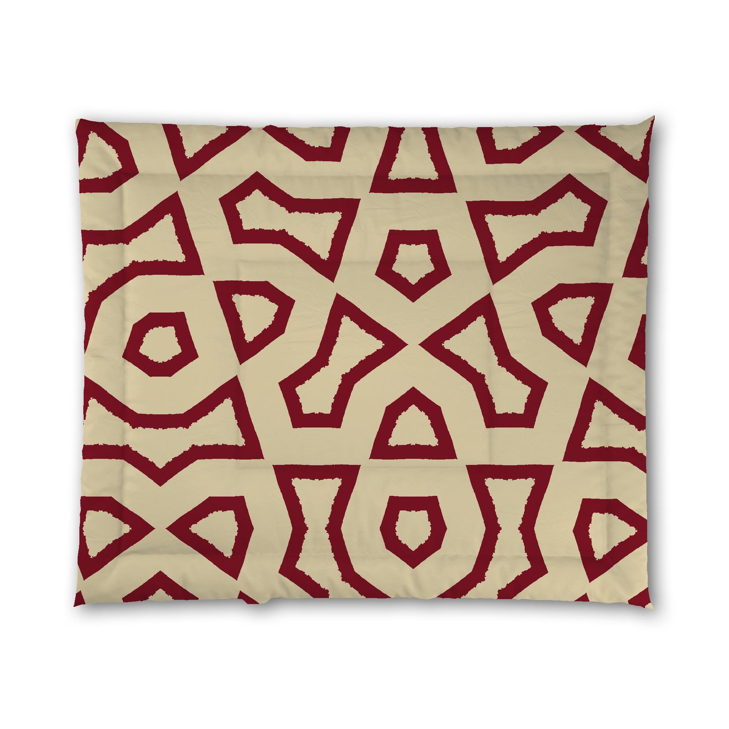 Desert Sand Microfibre Comforter, Bold Burgundy Red Graphic, King (width x length) 104 x 88 inches / 264 x 224 cm