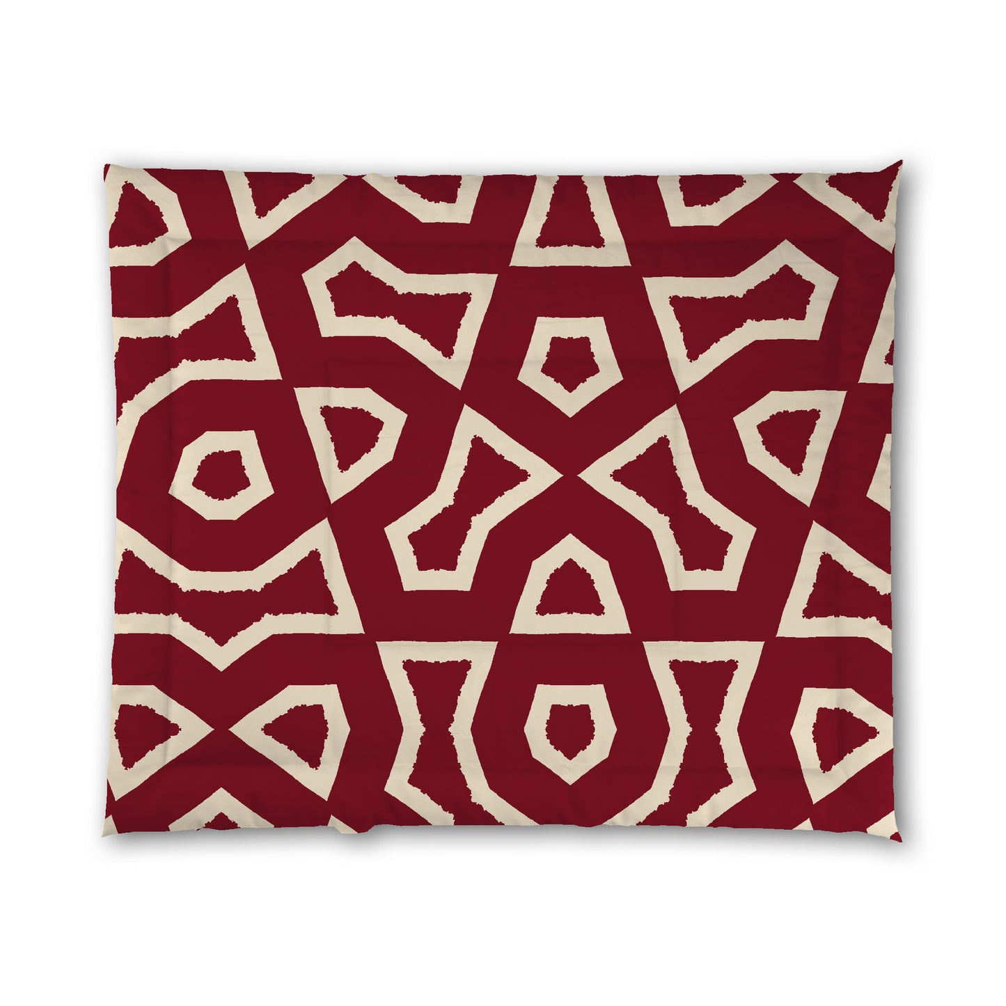 Burgundy Red Microfiber Comforter, Bold Beige Graphic, King (width x length) 104 x 88 inches / 264 x 224 cm