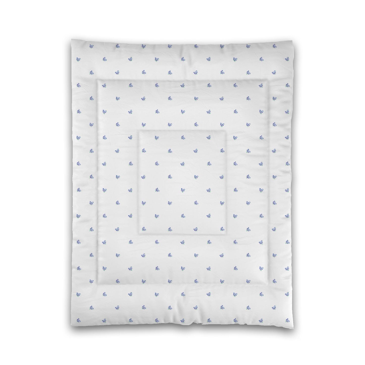 White Microfiber Comforter, Small Purple Floral Pattern | MFCO-1306