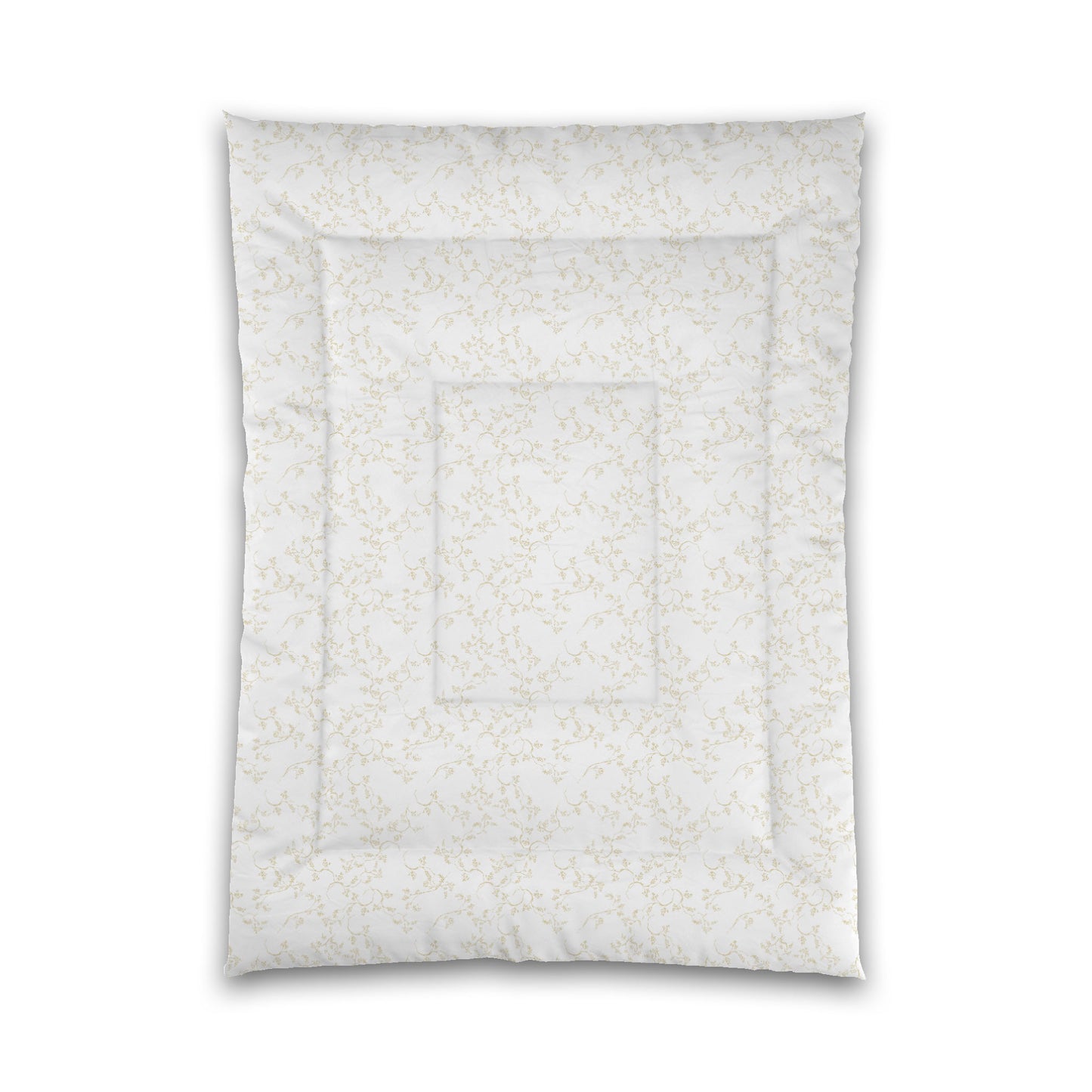 White Microfiber Comforter, Desert Sand Hand-painted Vine Print, Twin XL (width x length) 68 x 92 inches / 173 x 234 cm