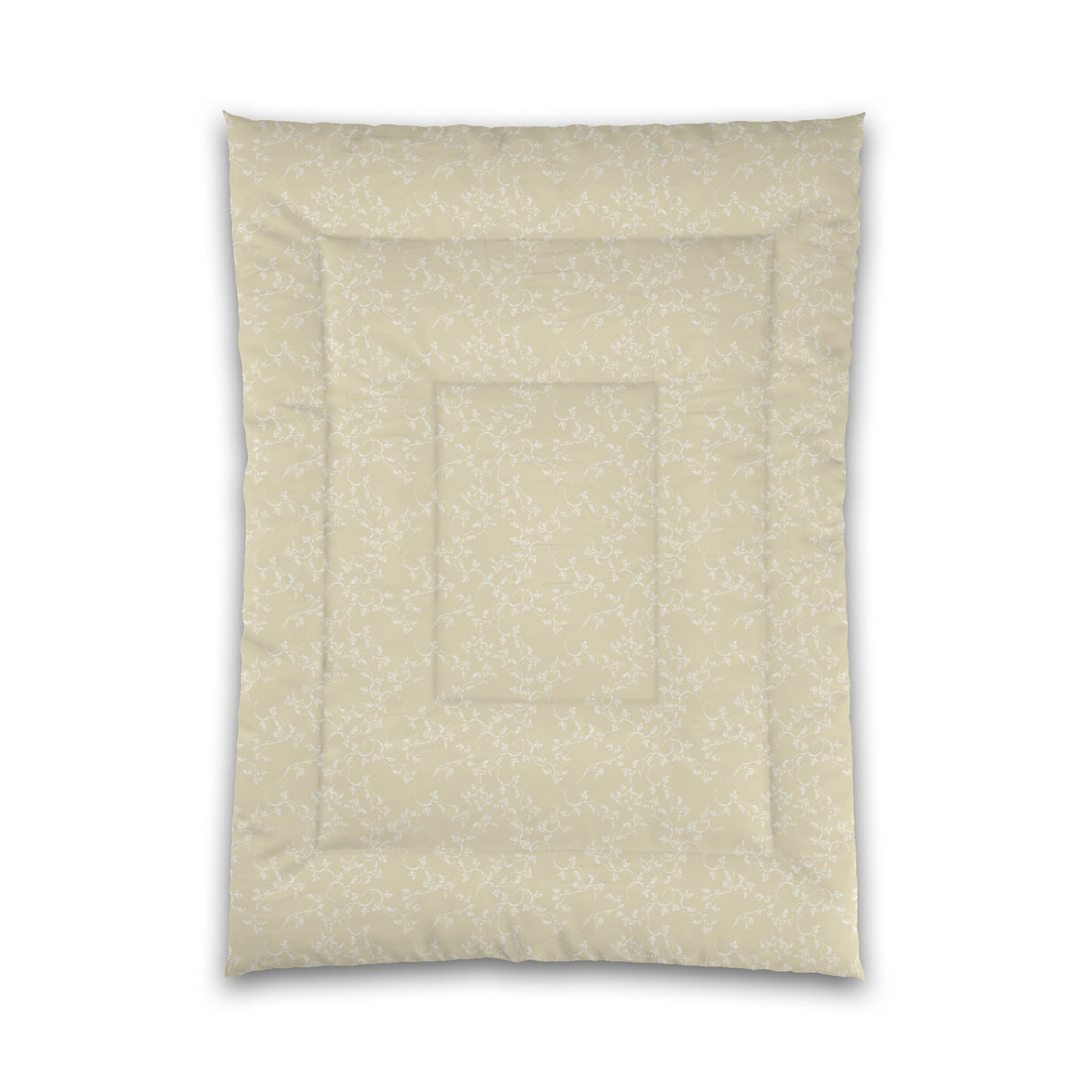 Desert Sand Microfiber Comforter, White Hand-painted Vine Print, Twin XL (width x length) 68 x 92 inches / 173 x 234 cm