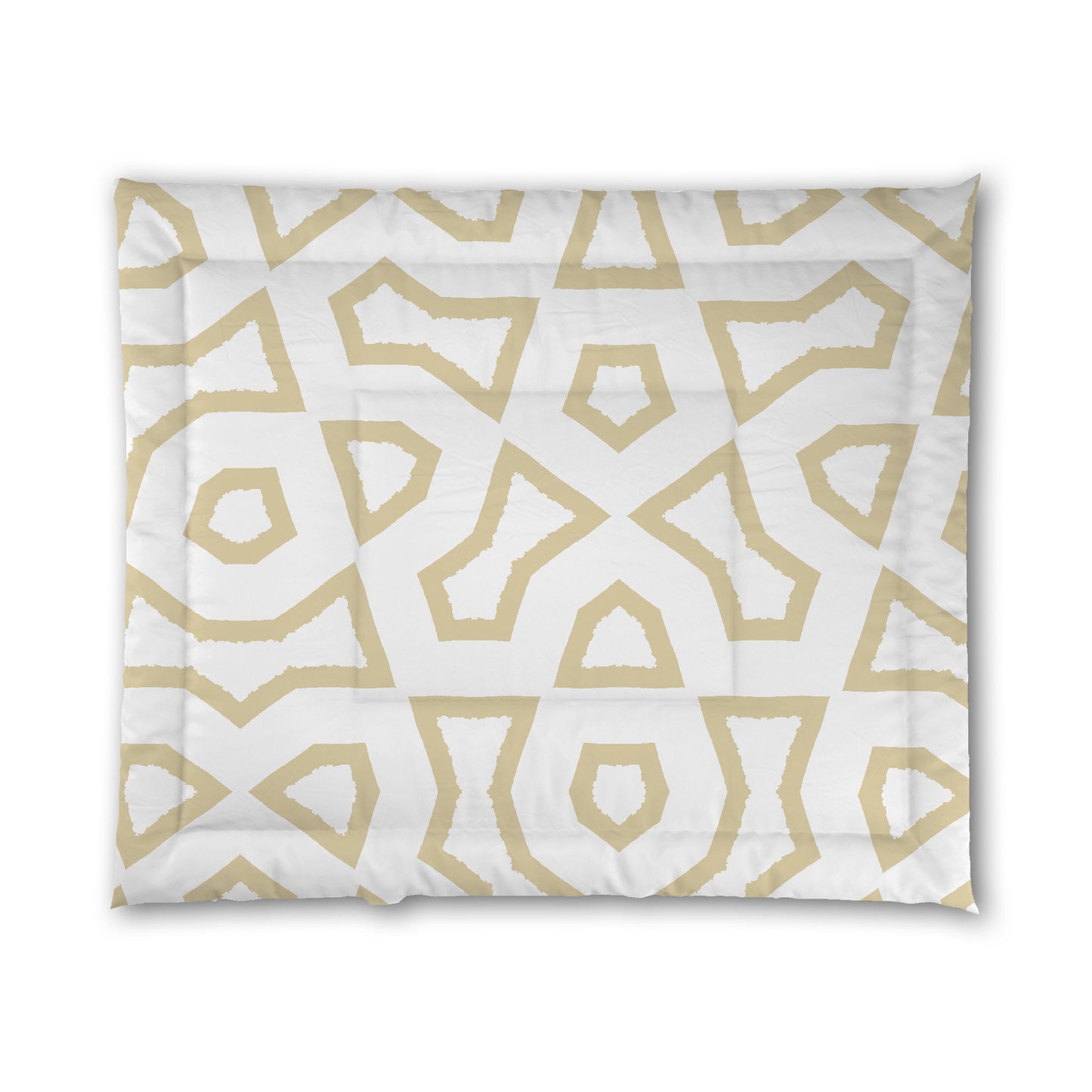 White Microfiber Comforter, Bold Tan Graphic | MFCO-1371-391