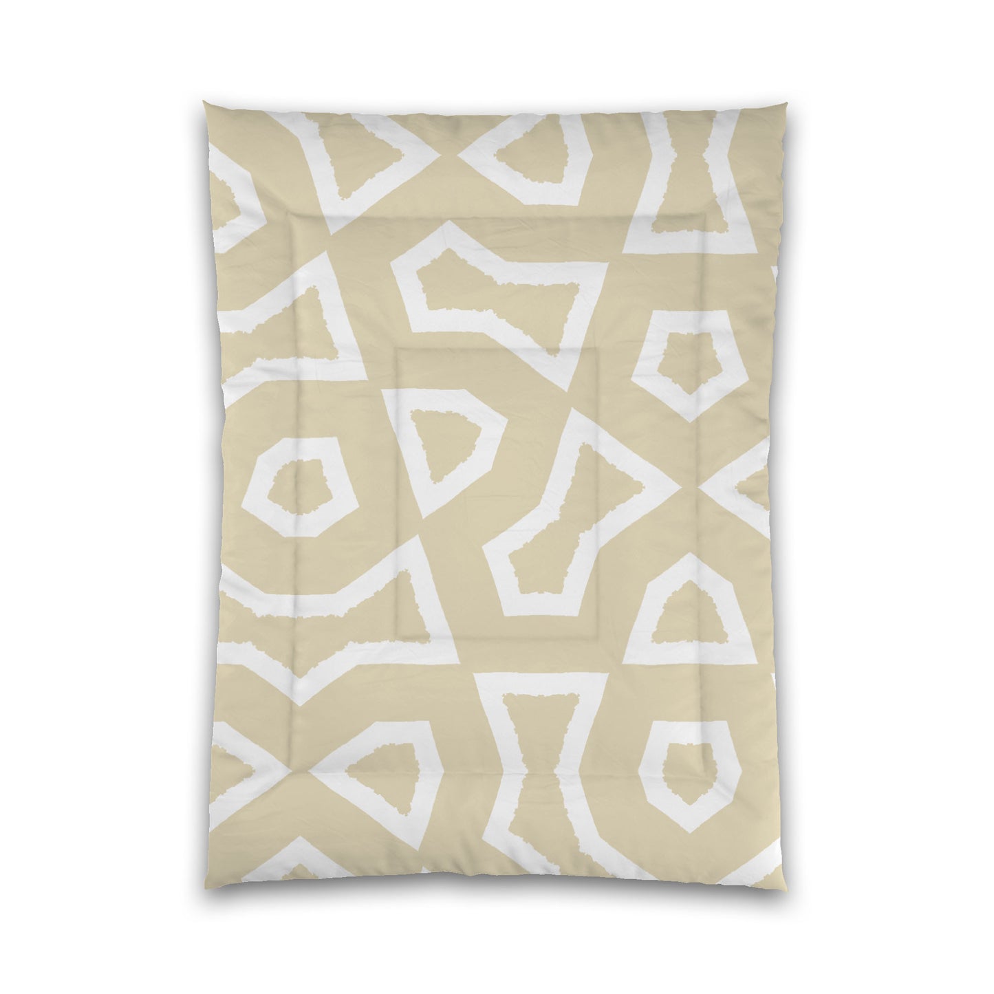 Desert Sand Microfiber Comforter, Bold White Graphic, Queen (width x length) 88 x 88 inches / 224 x 224 cm