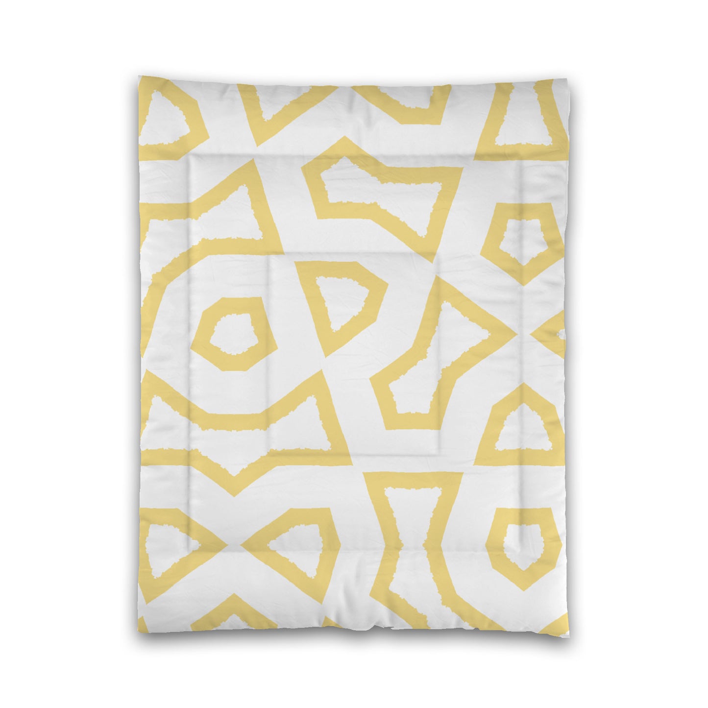 White Microfiber Comforter, Bold Yellow Graphic, Twin (width x length) 68 x 88 inches / 173 x 224 cm
