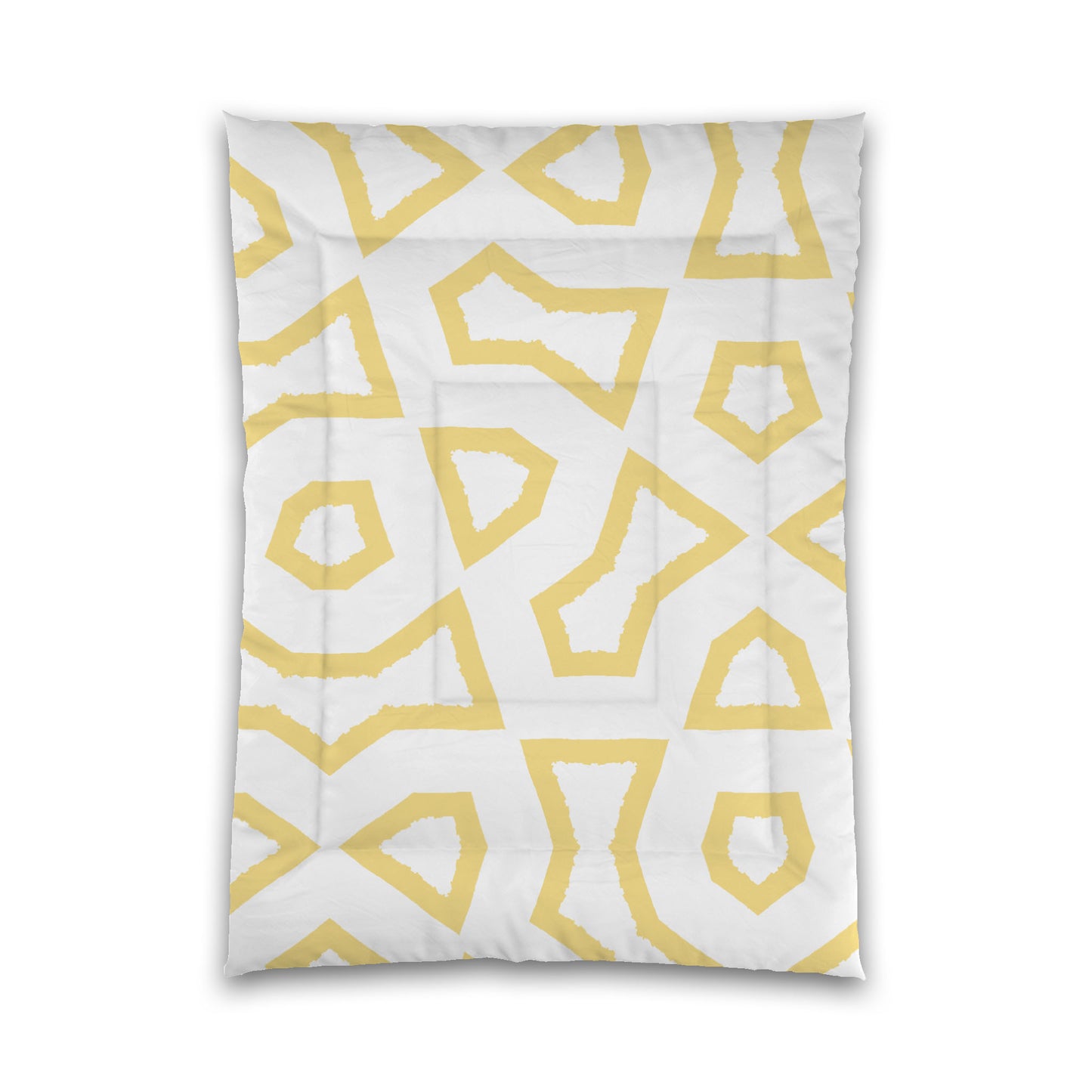 White Microfiber Comforter, Bold Yellow Graphic, Queen (width x length) 88 x 88 inches / 224 x 224 cm