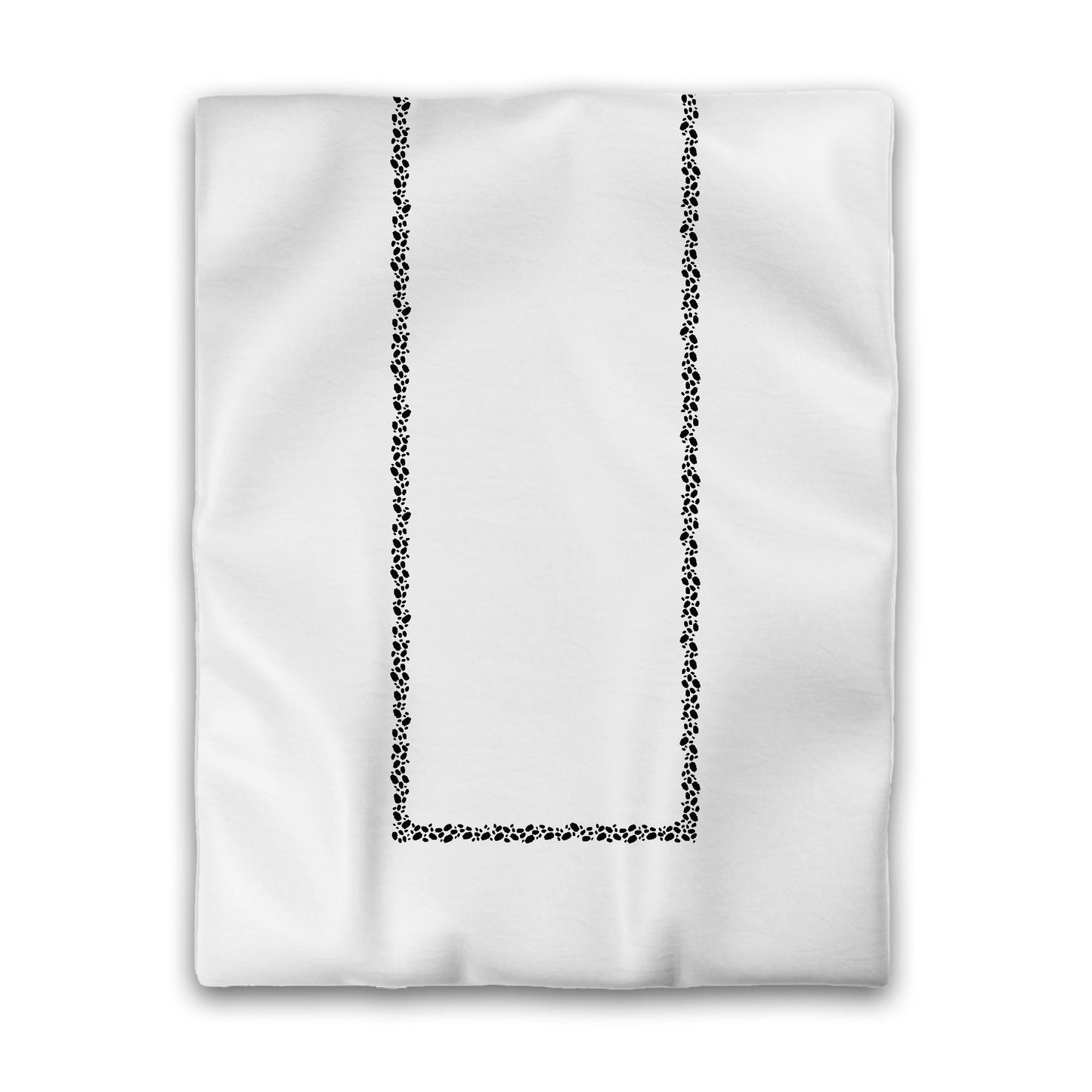 White Microfiber Duvet Cover, Black Hand-painted Dab Motif Print, Classic Border, Twin (width x length) 68 x 88 inches / 173 x 224 cm
