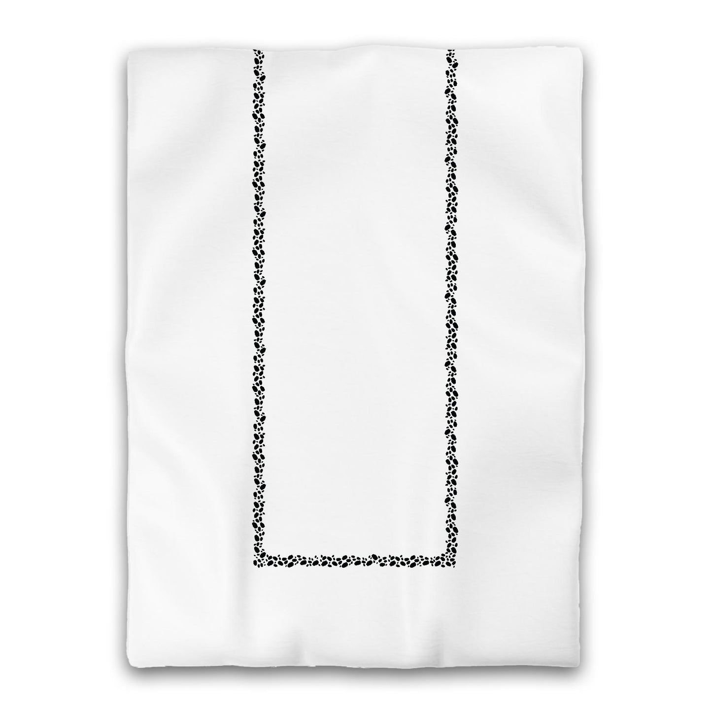White Microfiber Duvet Cover, Black Hand-painted Dab Motif Print, Classic Border, Twin XL (width x length) 68 x 92 inches / 173 x 234 cm