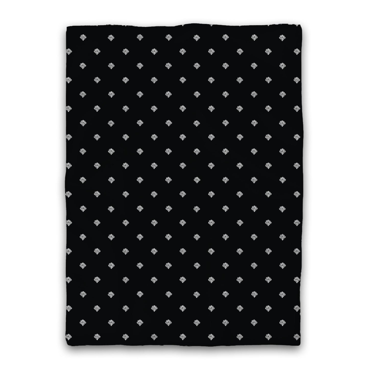 Black Microfiber Duvet Cover, White Hand-painted Swizzle Motif Print, Twin XL (width x length) 68 x 92 inches / 173 x 234 cm