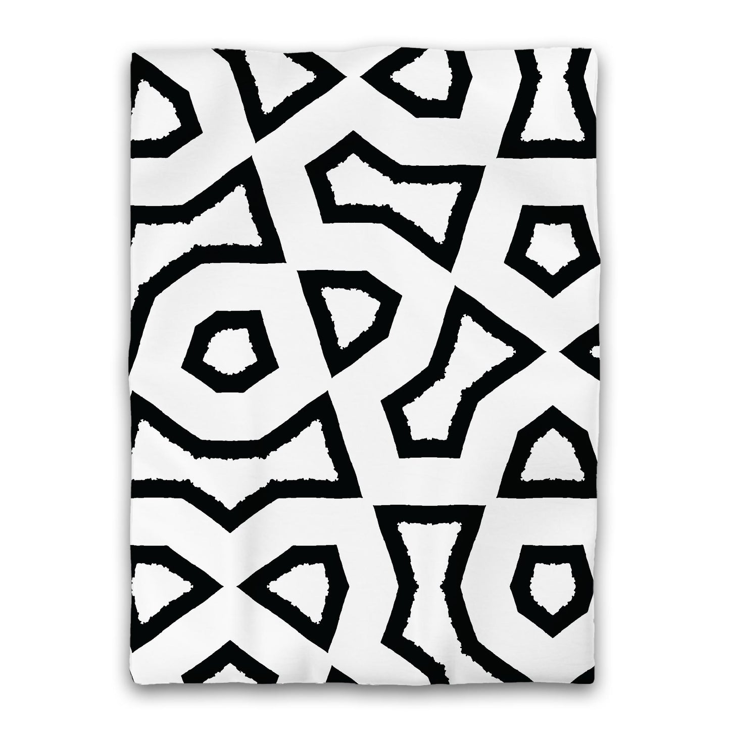 White Microfiber Duvet Cover, Bold Black Graphic, Twin XL (width x length) 68 x 92 inches / 173 x 234 cm