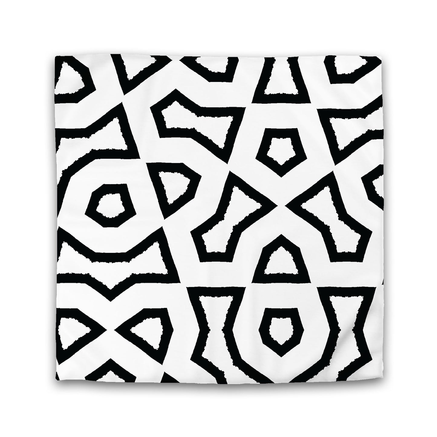 White Microfiber Duvet Cover, Bold Black Graphic | MFDU-1010-391