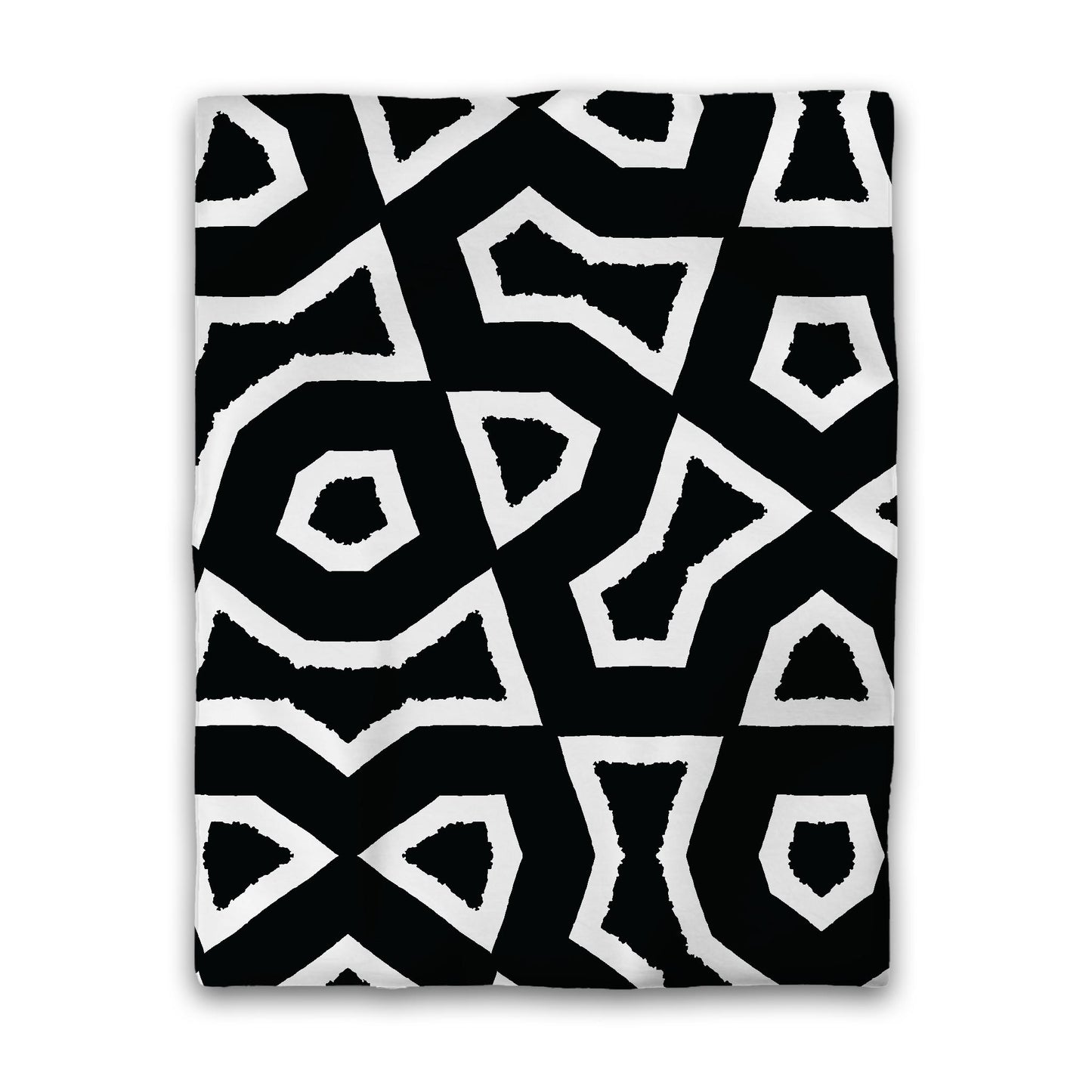 Black Microfiber Duvet Cover, Bold White Graphic, Twin (width x length) 68 x 88 inches / 173 x 224 cm
