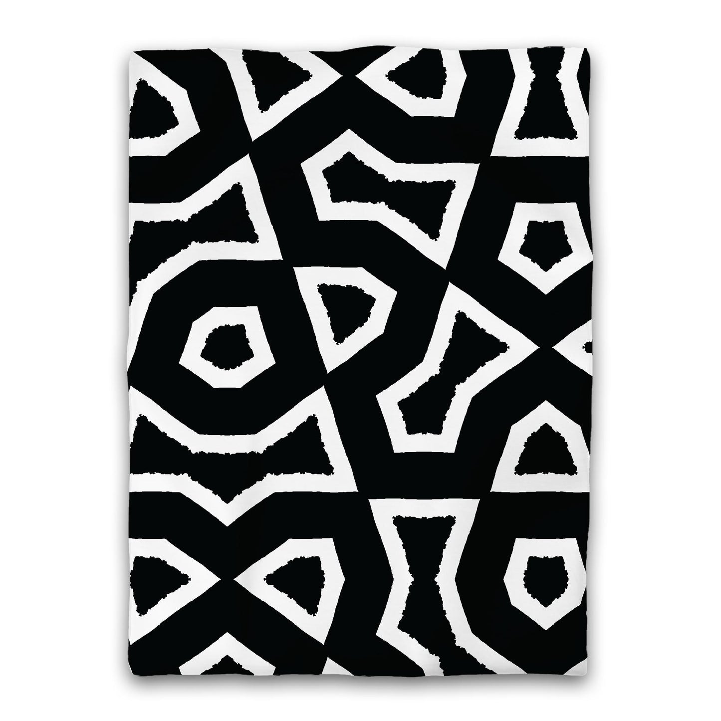 Black Microfiber Duvet Cover, Bold White Graphic, Twin XL (width x length) 68 x 92 inches / 173 x 234 cm
