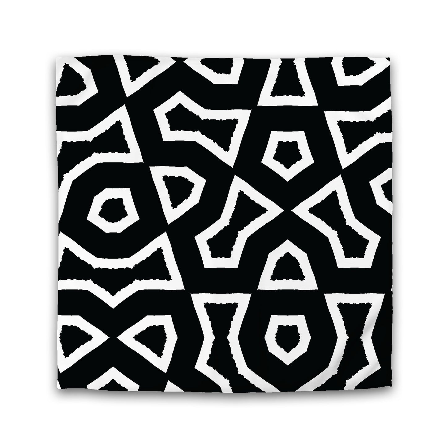 Black Microfiber Duvet Cover, Bold White Graphic | MFDU-1010-392