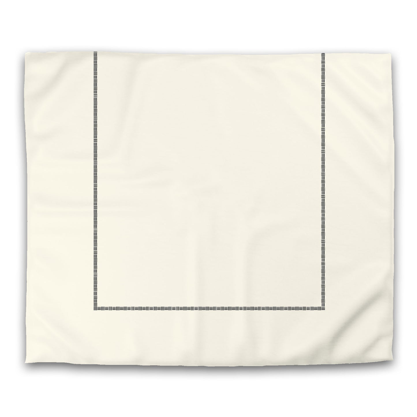 Pale Cream Microfiber Duvet Cover, Black Single Weave Motif Print, Classic Border, King (width x length) 104 x 88 inches / 264 x 224 cm