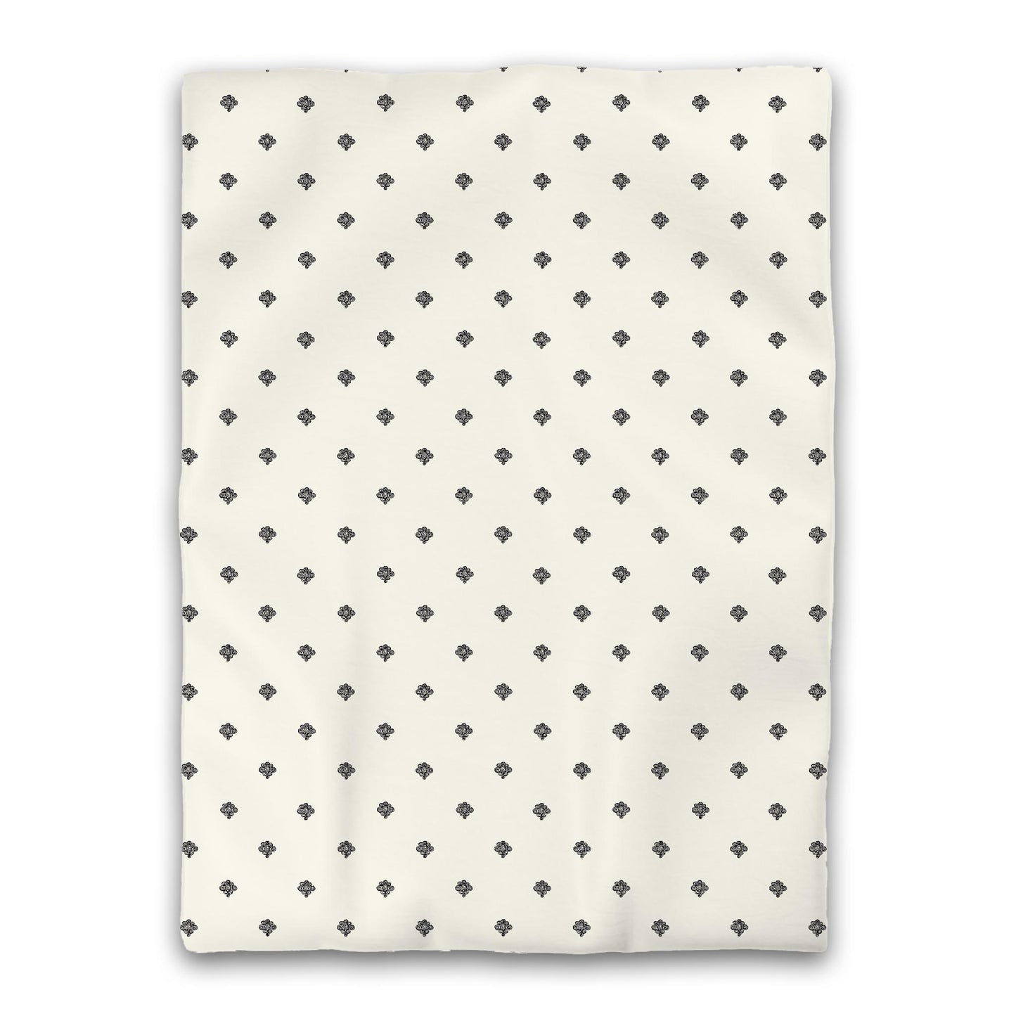 Pale Cream Microfiber Duvet Cover, Black Hand-painted Swizzle Motif Print, Twin (width x length) 68 x 88 inches / 173 x 224 cm