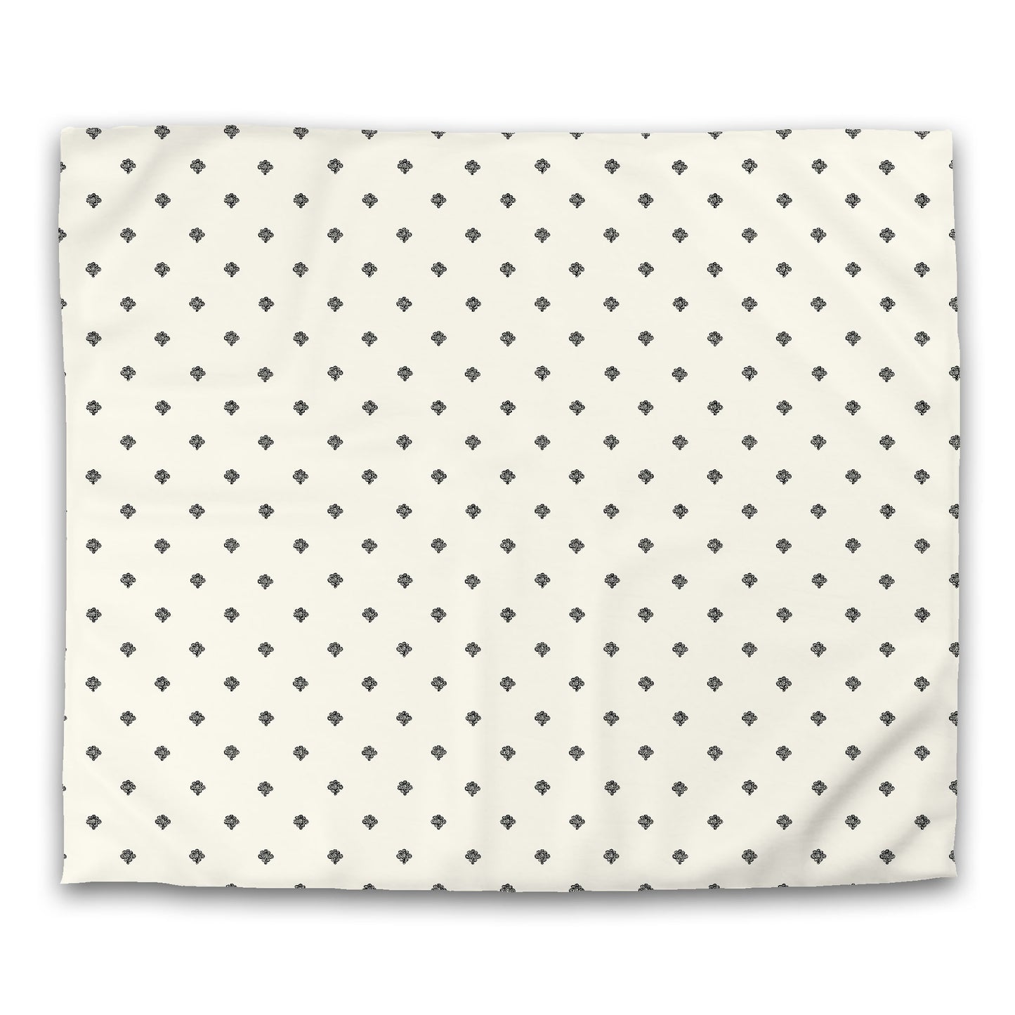 Pale Cream Microfiber Duvet Cover, Black Hand-painted Swizzle Motif Print, King (width x length) 104 x 88 inches / 264 x 224 cm