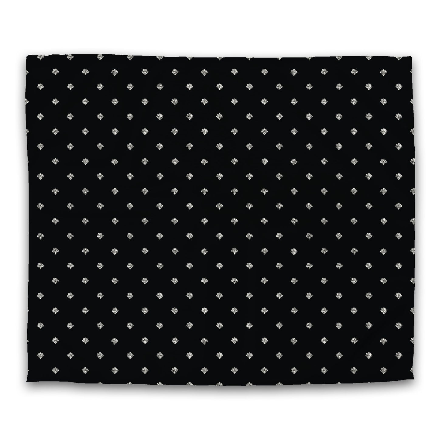 Black Microfiber Duvet Cover, Pale Cream Hand-painted Swizzle Motif Print, King (width x length) 104 x 88 inches / 264 x 224 cm