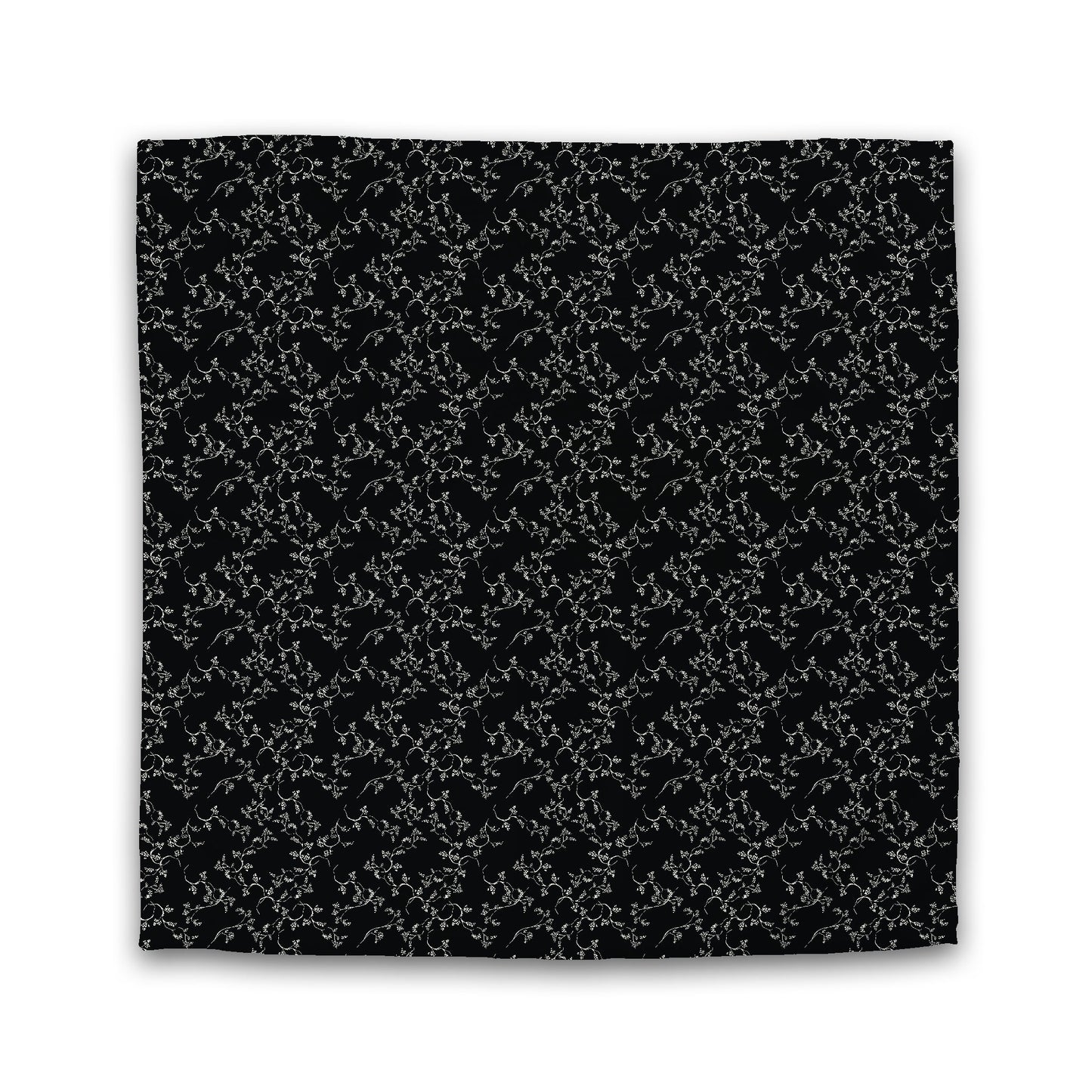 Black Microfiber Duvet Cover, Pale Cream Hand-painted Vine Print, Twin XL (width x length) 68 x 92 inches / 173 x 234 cm