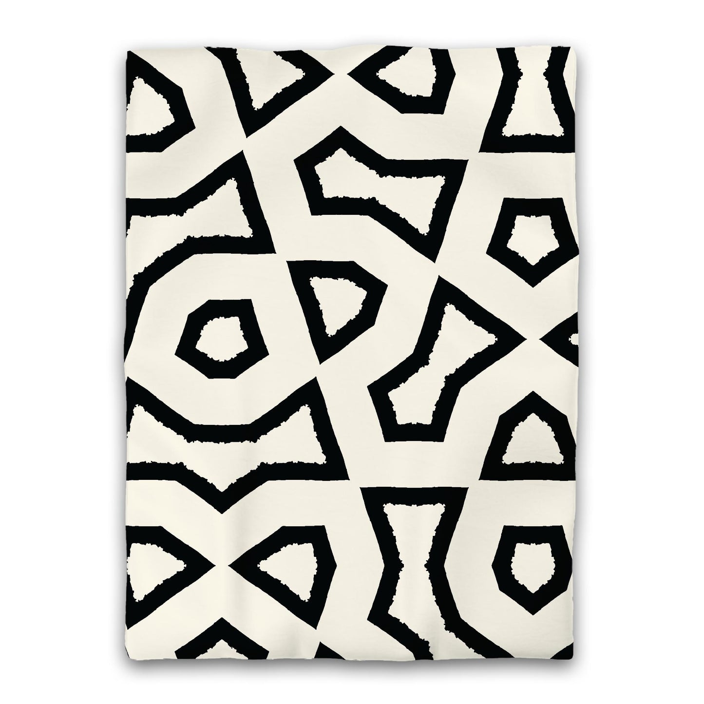 Pale Cream Microfiber Duvet Cover, Bold Black Graphic, Twin (width x length) 68 x 88 inches / 173 x 224 cm