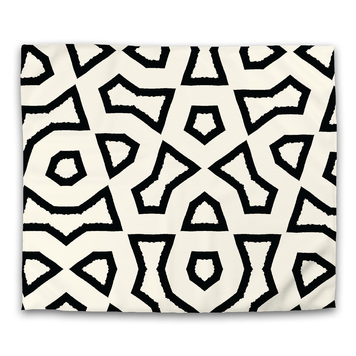 Pale Cream Microfiber Duvet Cover, Bold Black Graphic, King (width x length) 104 x 88 inches / 264 x 224 cm