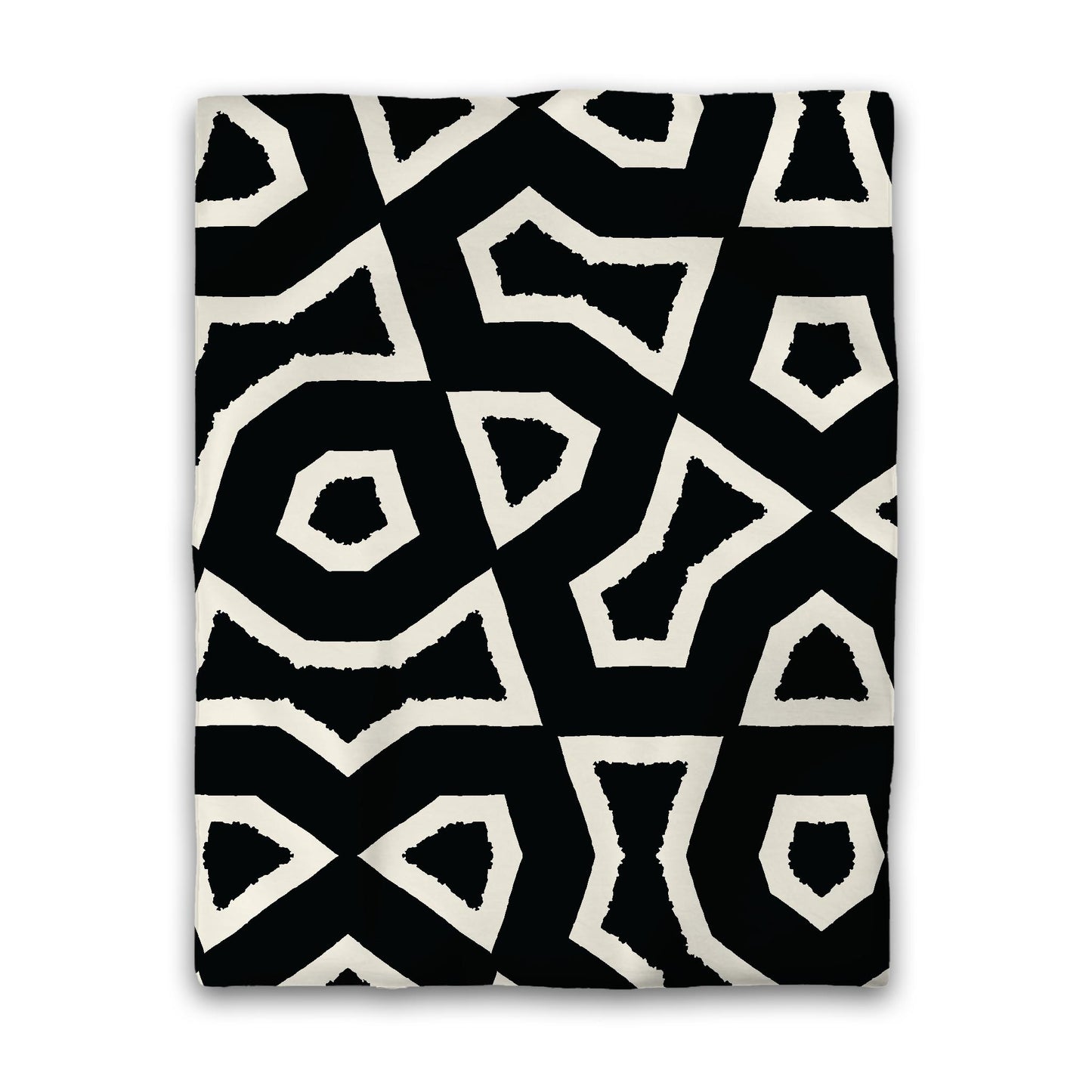 Black Microfiber Duvet Cover, Bold Pale Cream Graphic | MFDU-1013-392