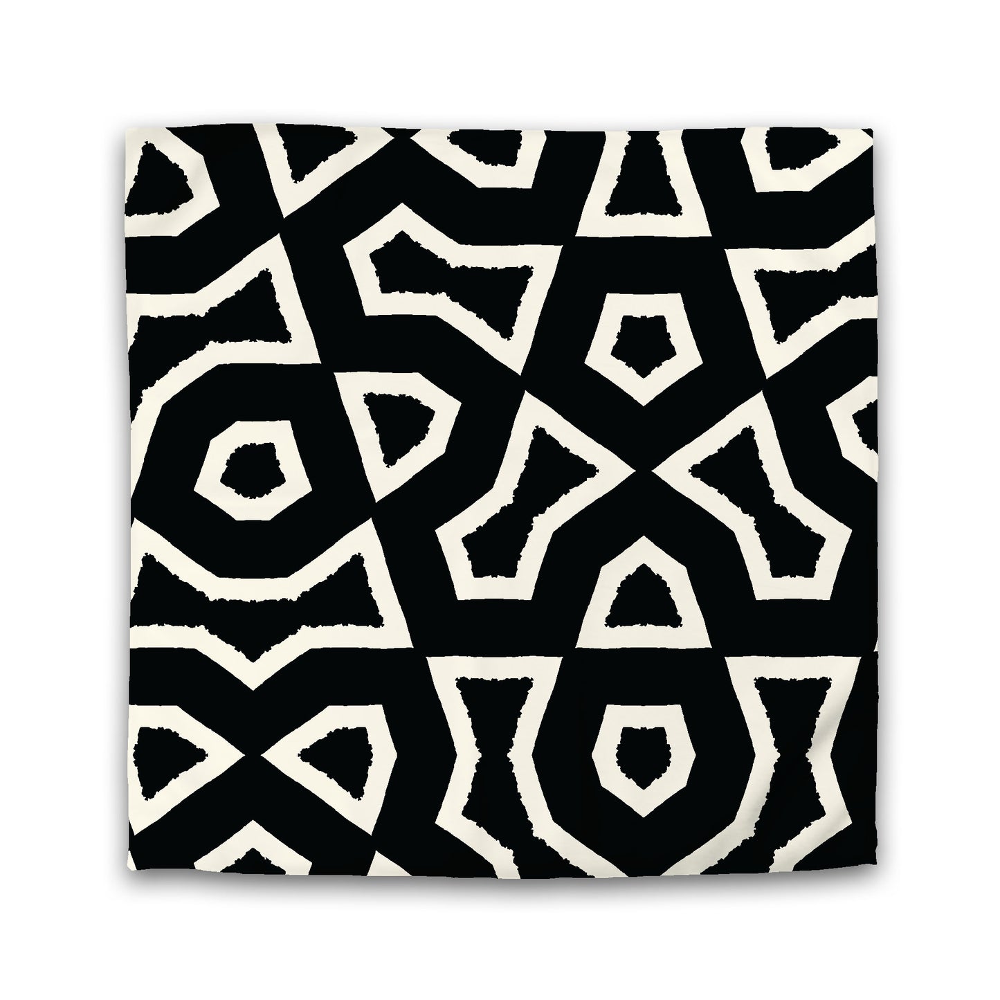 Black Microfiber Duvet Cover, Bold Pale Cream Graphic, Twin XL (width x length) 68 x 92 inches / 173 x 234 cm