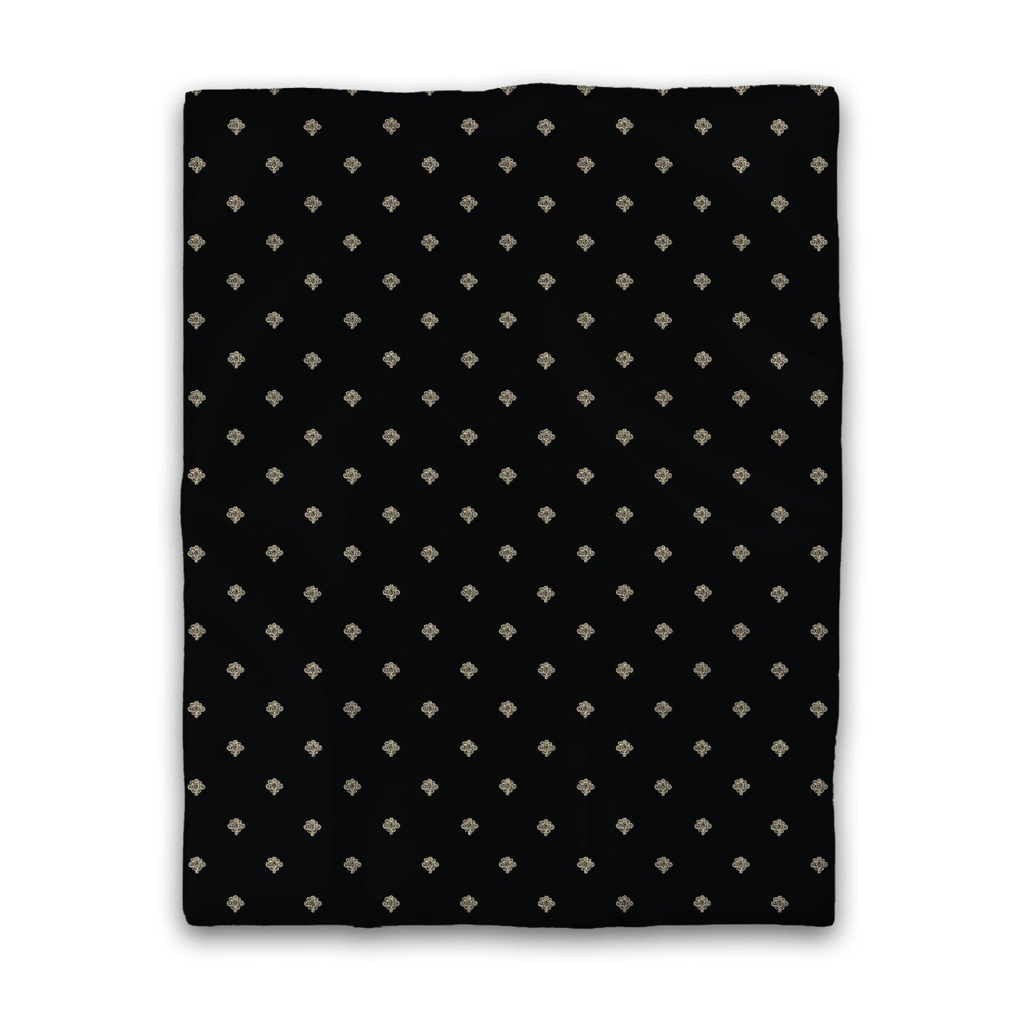 Black Microfiber Duvet Cover, Tan Hand-painted Swizzle Motif Print | MFDU-1014-172