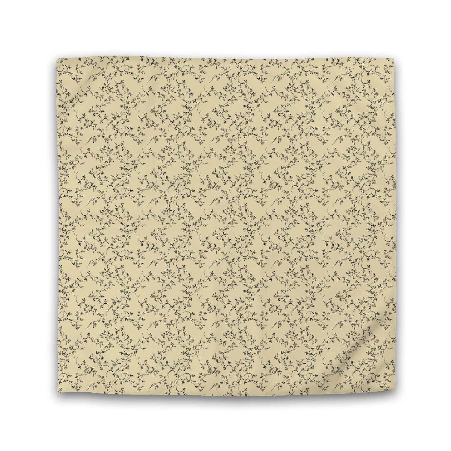 Desert Sand Microfiber Duvet Cover, Black Hand-painted Vine Print, Twin XL (width x length) 68 x 92 inches / 173 x 234 cm