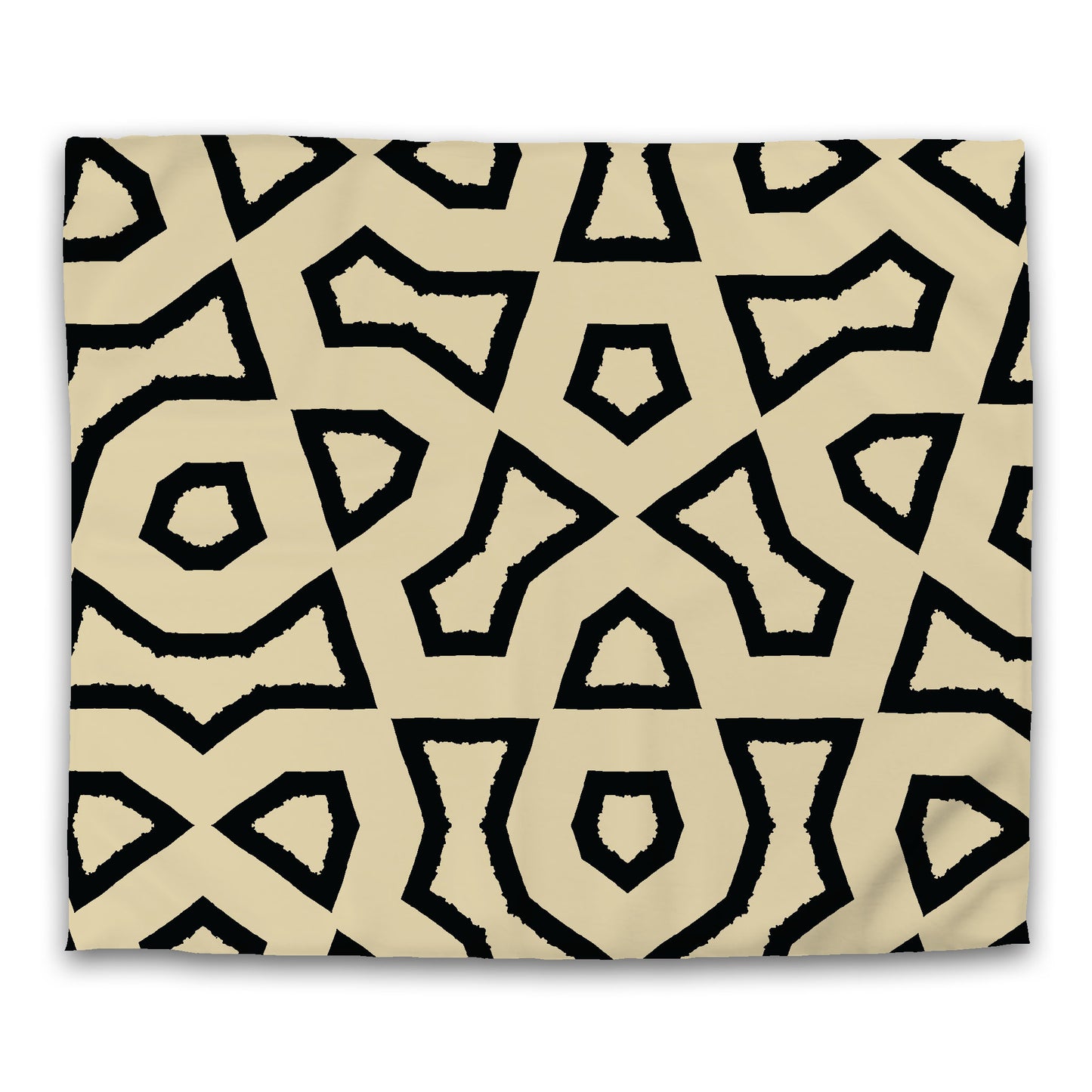Desert Sand Cotton Sateen Duvet Cover, Bold Black Graphic, King (width x length) 106 x 92 inches / 269 x 234 cm
