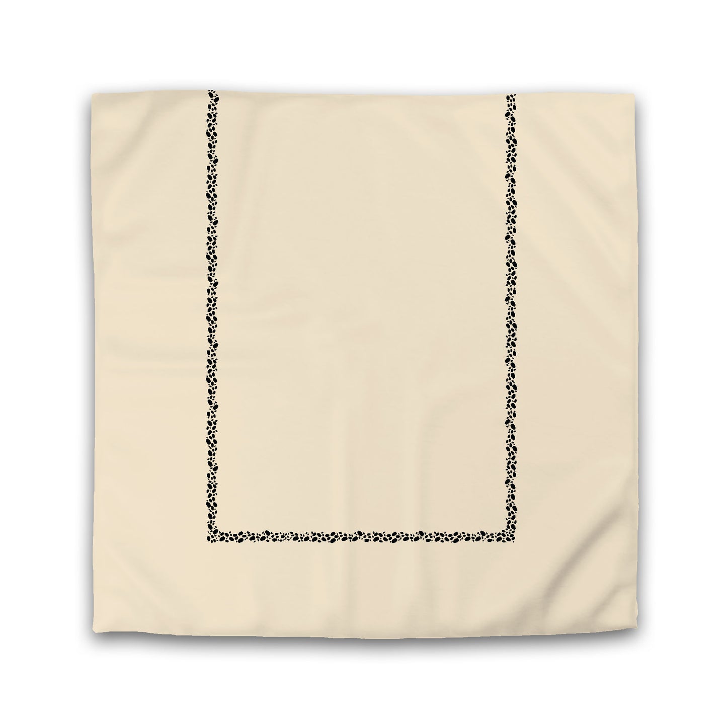 Beige Cotton Sateen Duvet Cover, Black Hand-painted Dab Motif Print, Classic Border | CSDU-1015-091