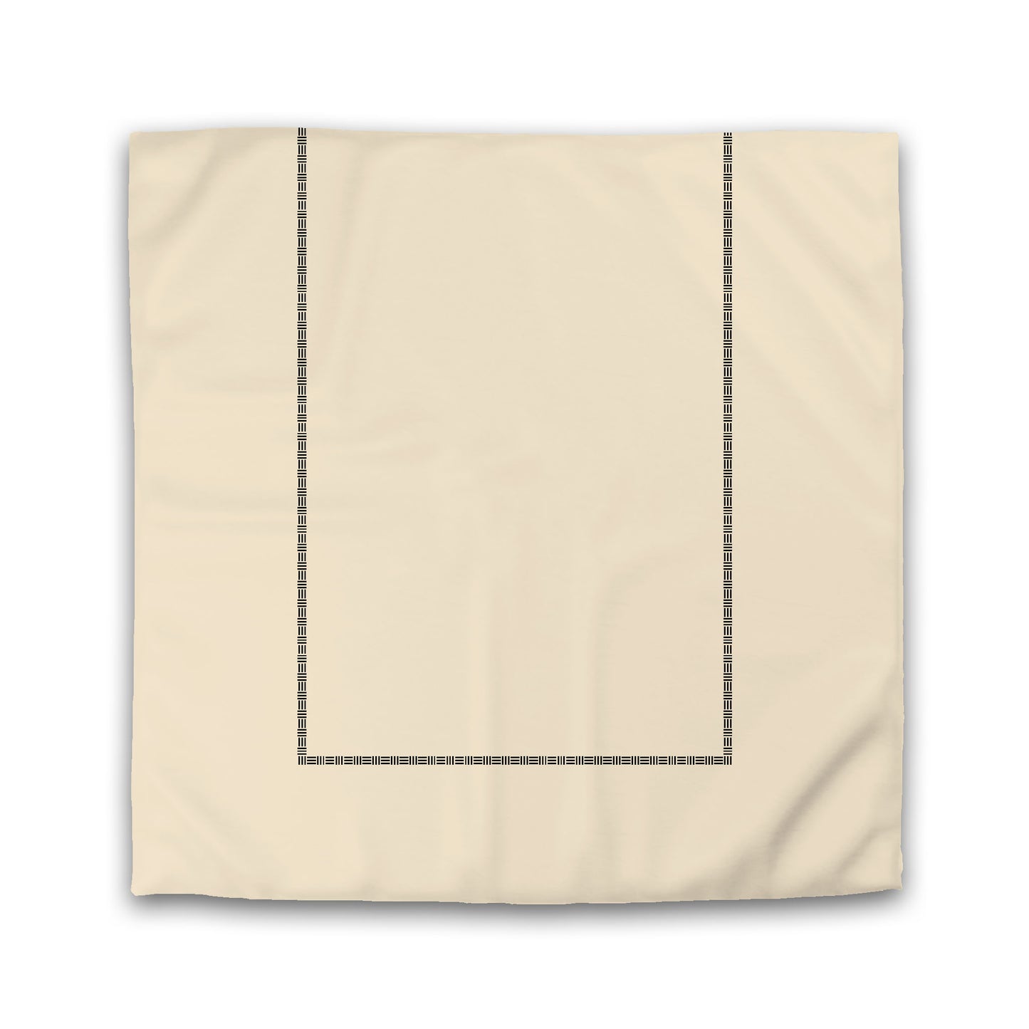 Beige Microfiber Duvet Cover, Black Single Weave Motif Print, Classic Border, Twin XL (width x length) 68 x 92 inches / 173 x 234 cm