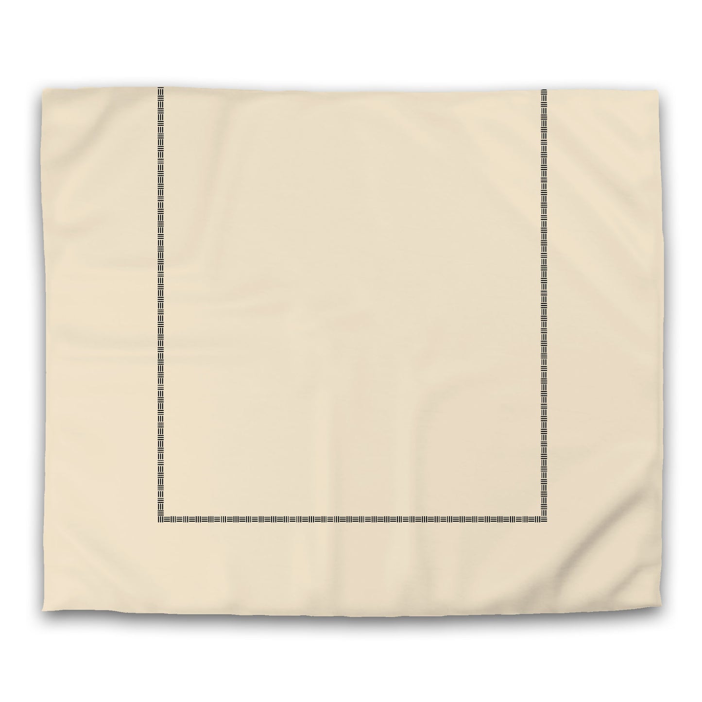 Beige Microfiber Duvet Cover, Black Single Weave Motif Print, Classic Border, King (width x length) 104 x 88 inches / 264 x 224 cm