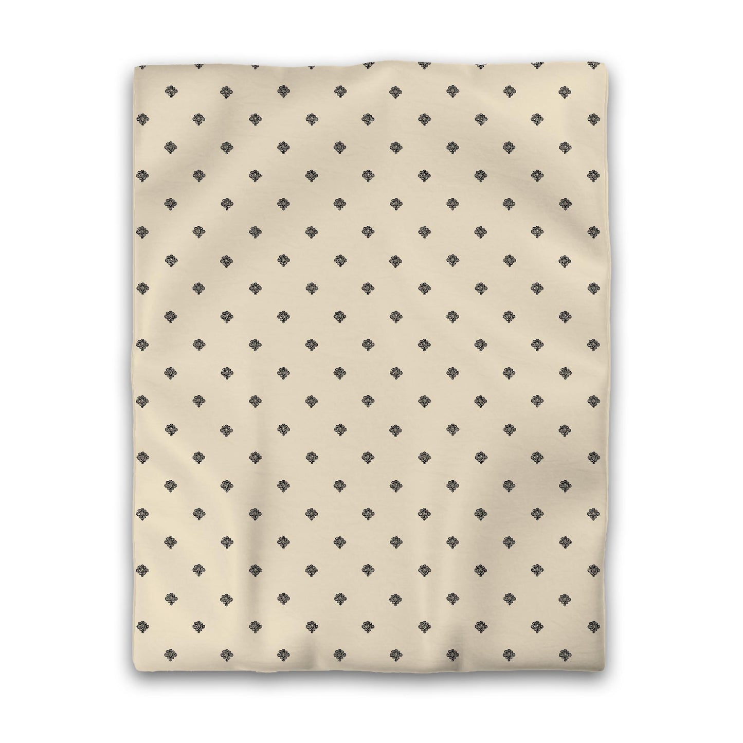 Beige Microfiber Duvet Cover, Black Hand-painted Swizzle Motif Print | MFDU-1015-171