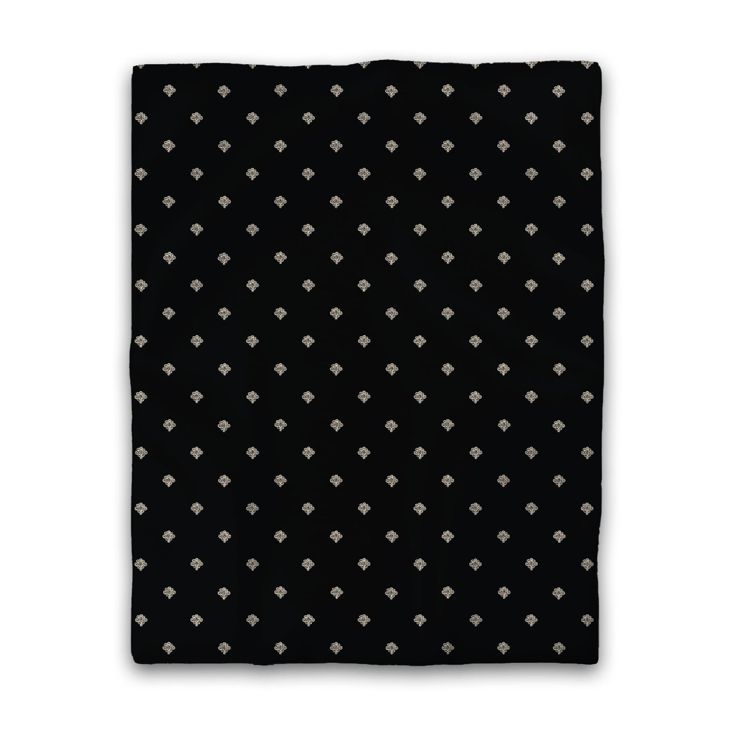Black Cotton Sateen Duvet Cover, Beige Hand-painted Swizzle Motif Print, Twin (width x length) 70 x 90 inches / 178 x 229 cm
