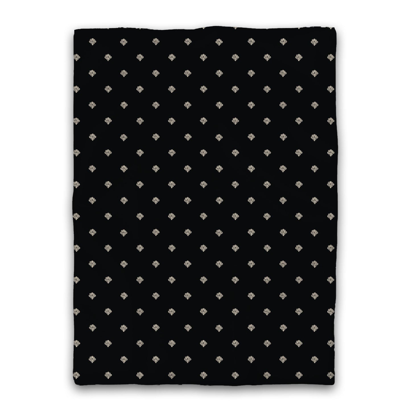 Black Microfiber Duvet Cover, Beige Hand-painted Swizzle Motif Print, Twin (width x length) 68 x 88 inches / 173 x 224 cm